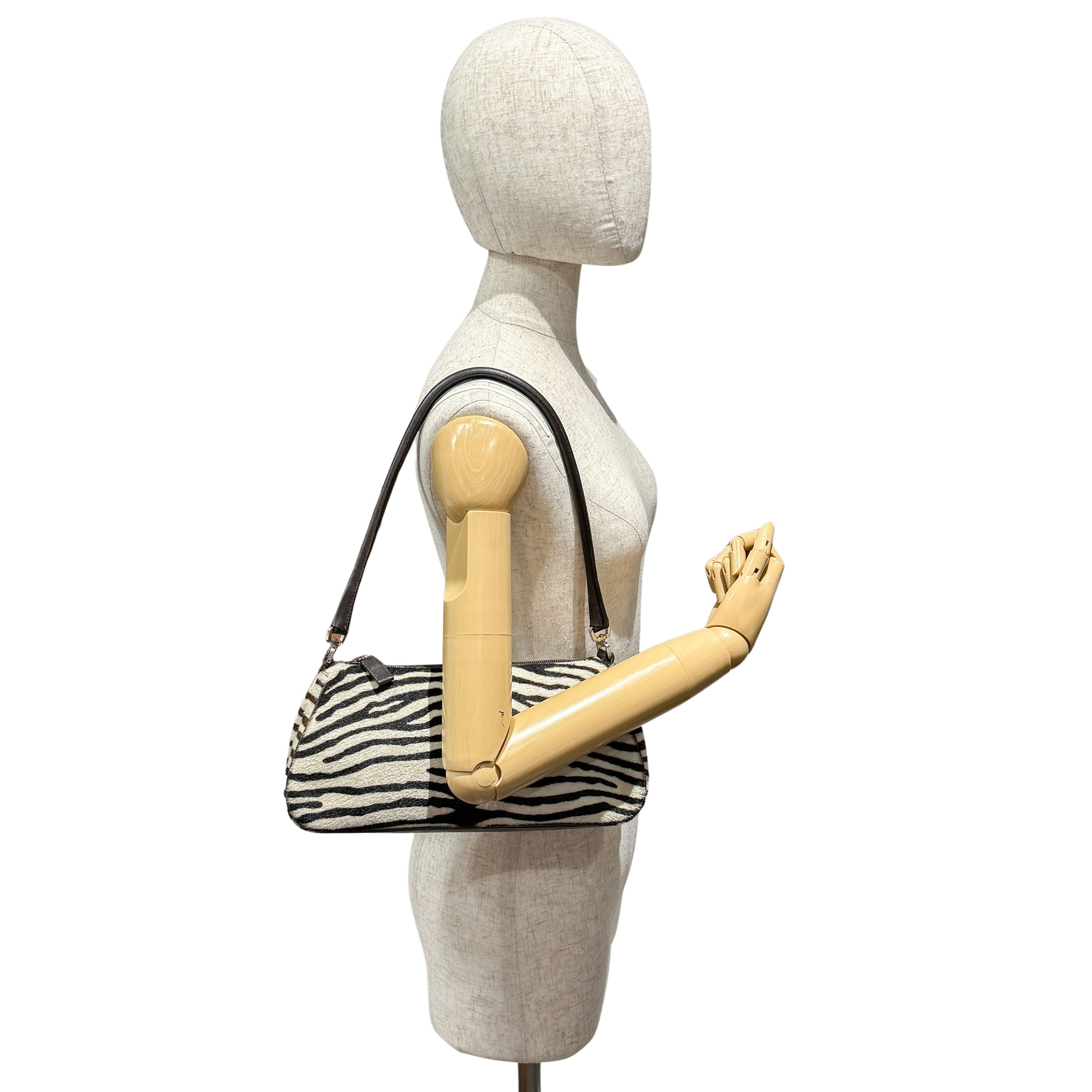 Zebra Print Pony Hair Shoulder Bag