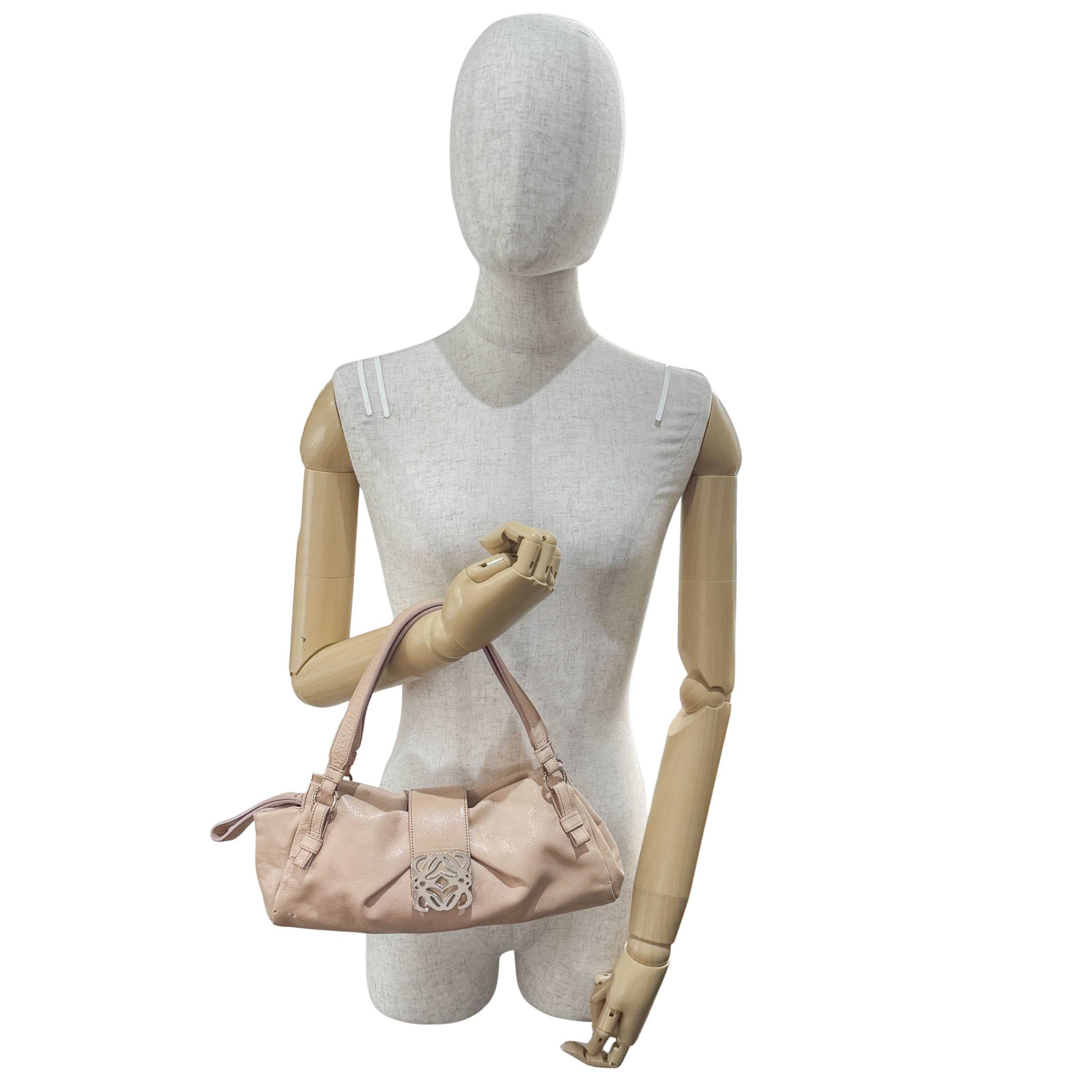 Anagram Pink/Beige Leather Shoulder Bag