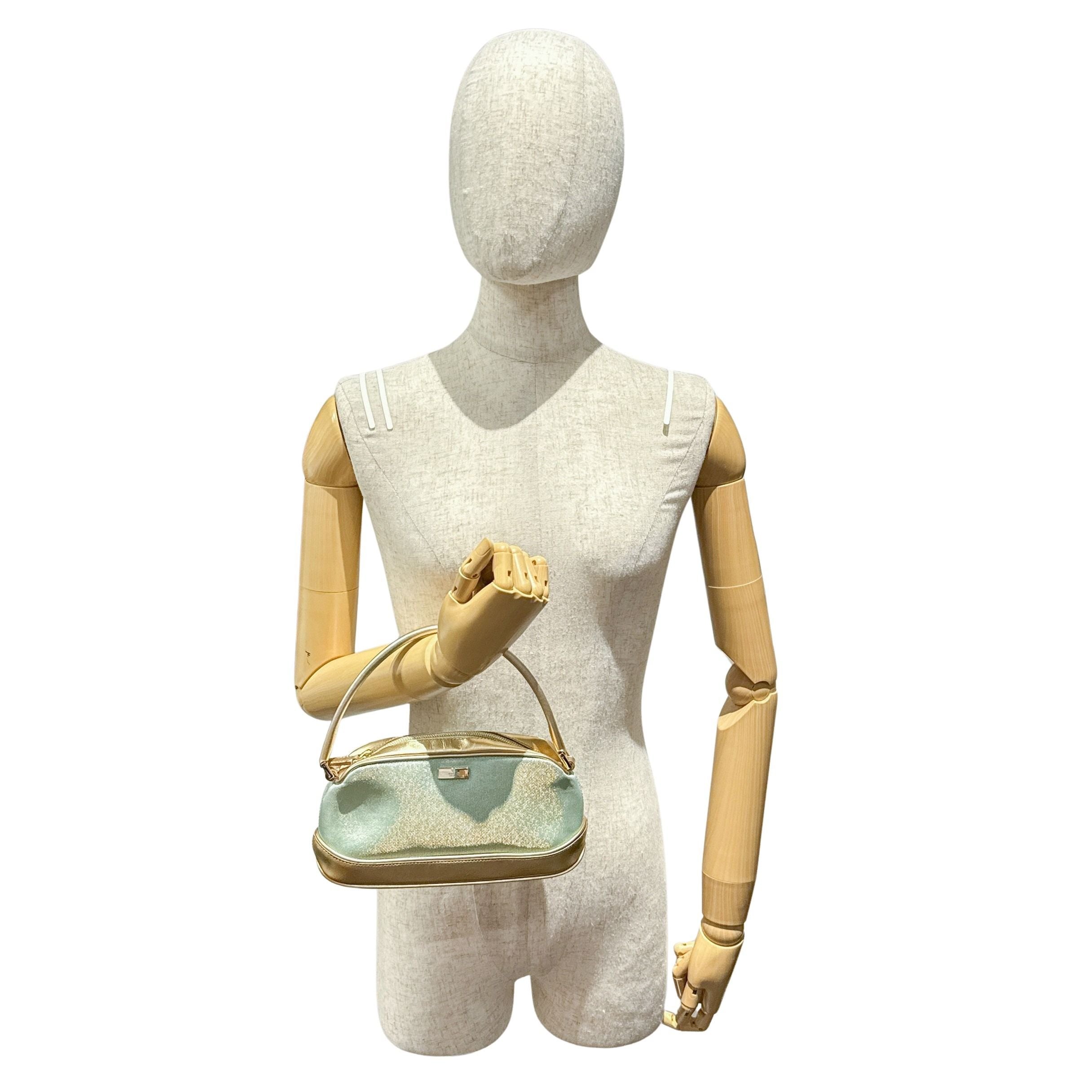 Blue & Gold Canvas Handbag