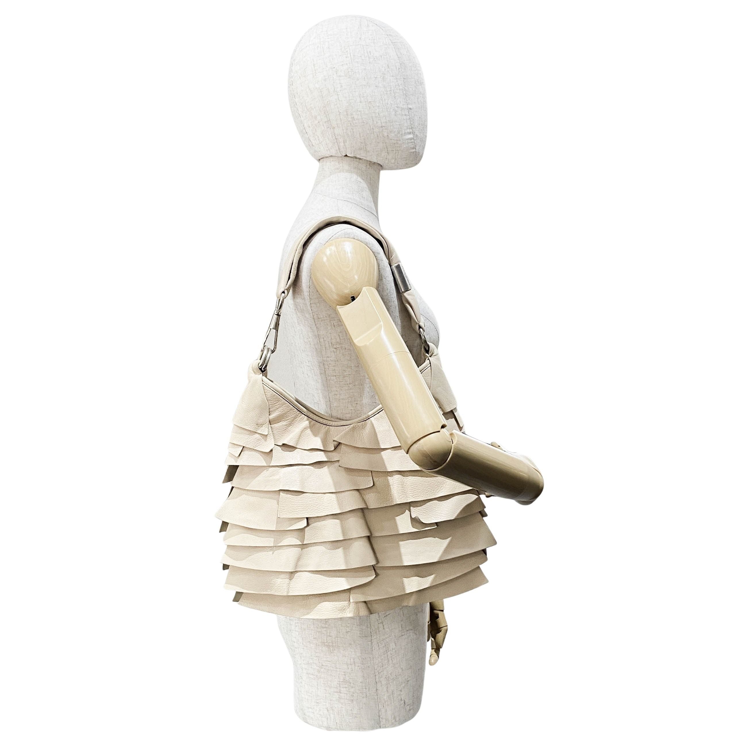 Saint Tropez Beige Leather Shoulder Bag