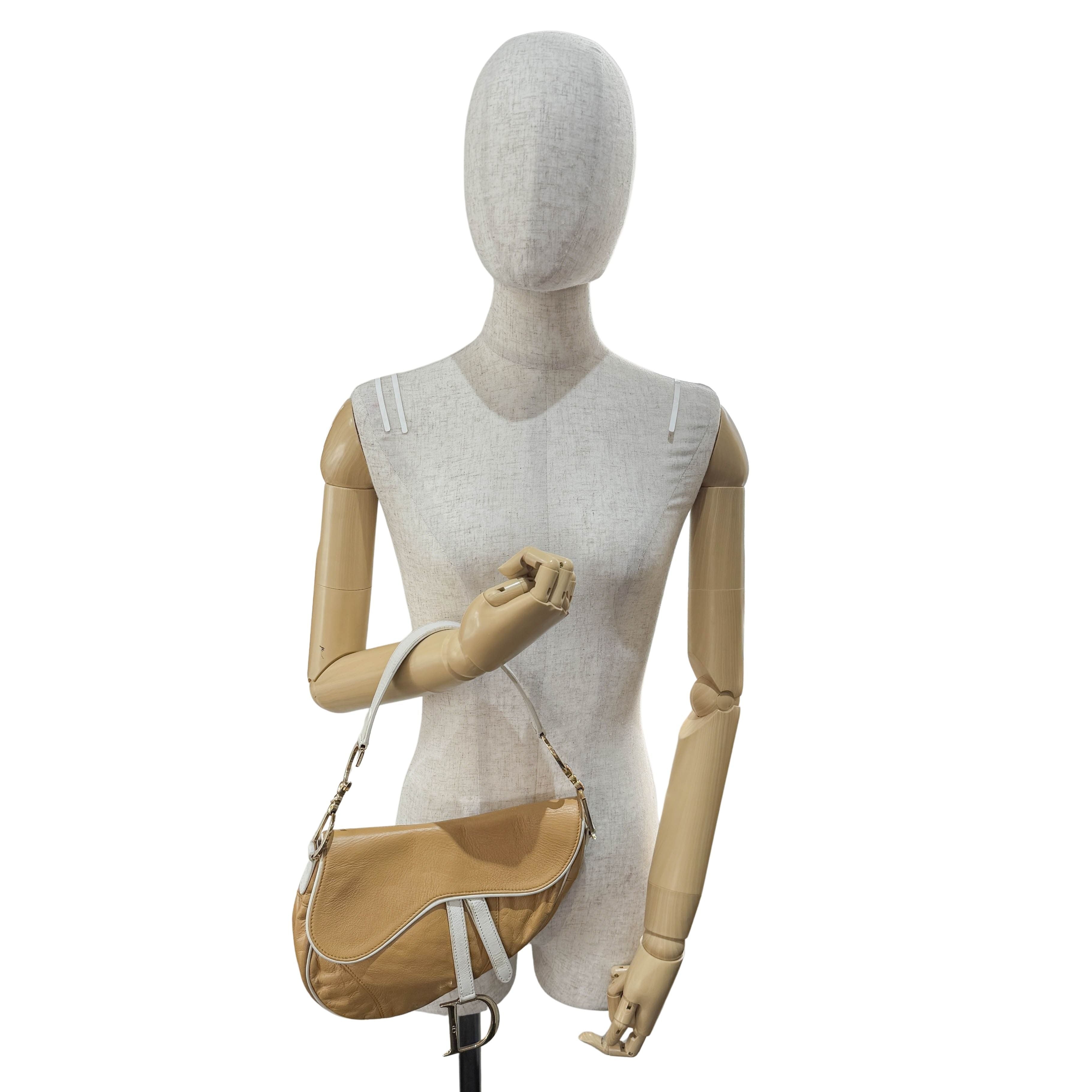 Saddle Beige Leather Shoulder Bag