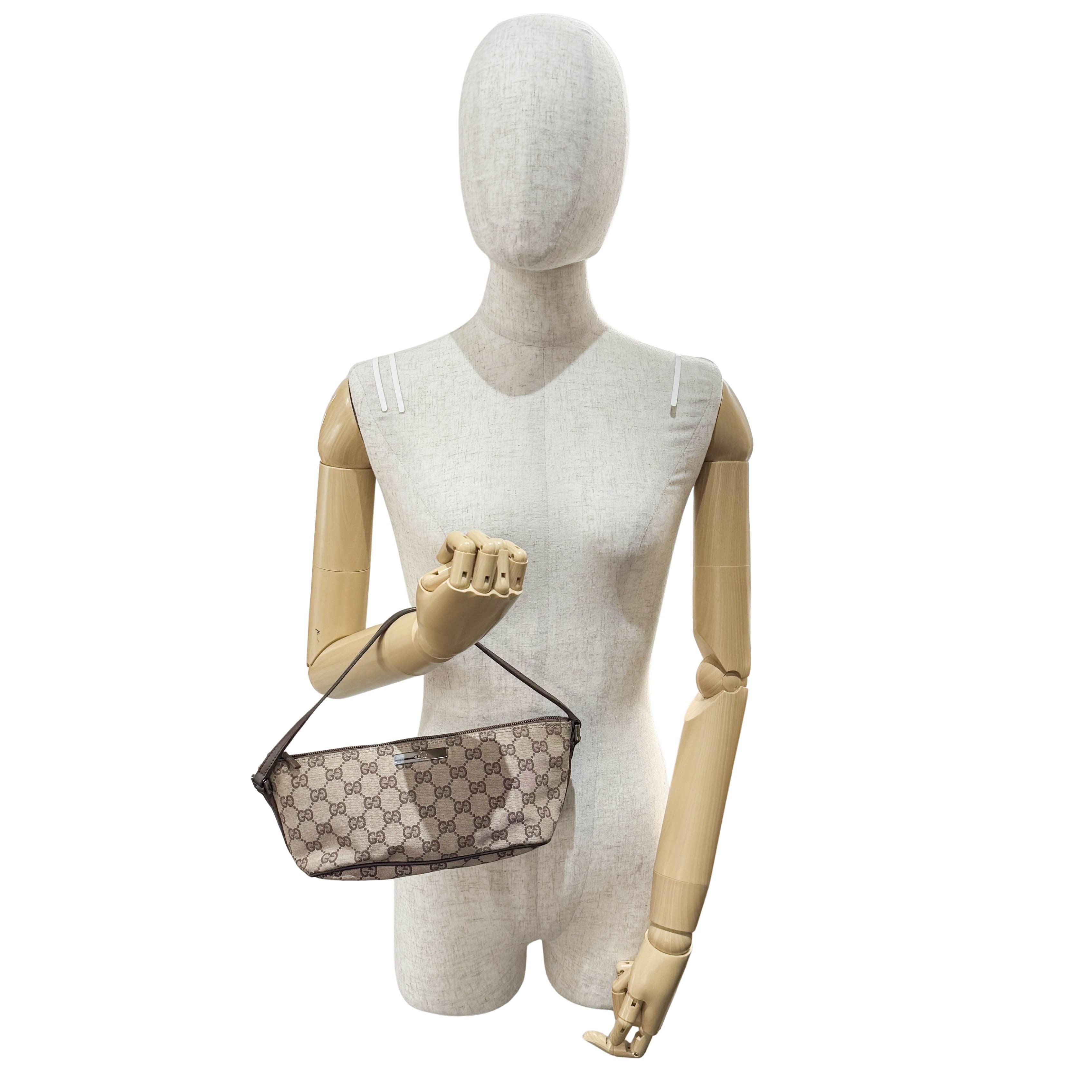 GG Canvas Brown Pouch Bag