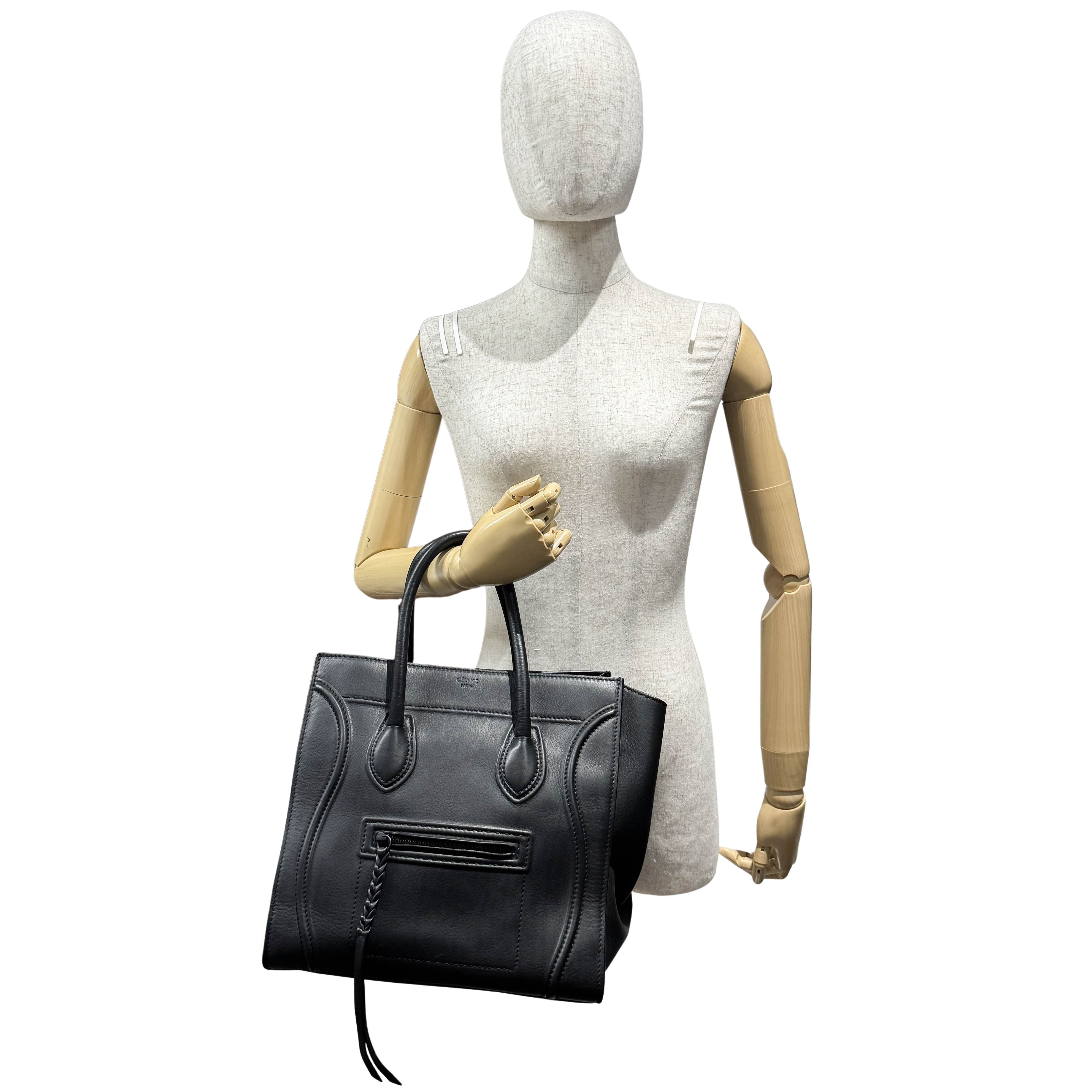 Luggage Black Leather Tote