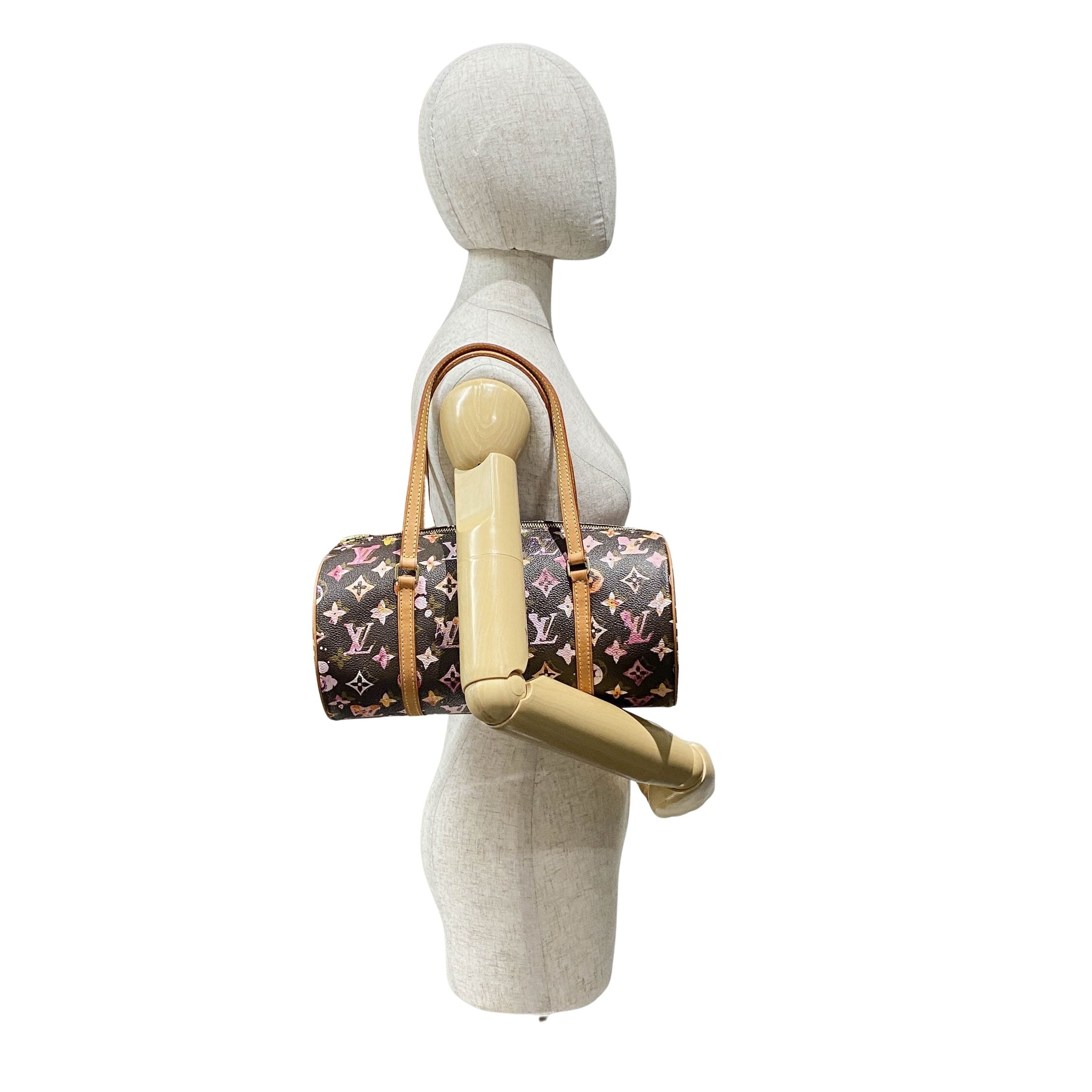 Papillon Watercolor Monogram Hand Bag