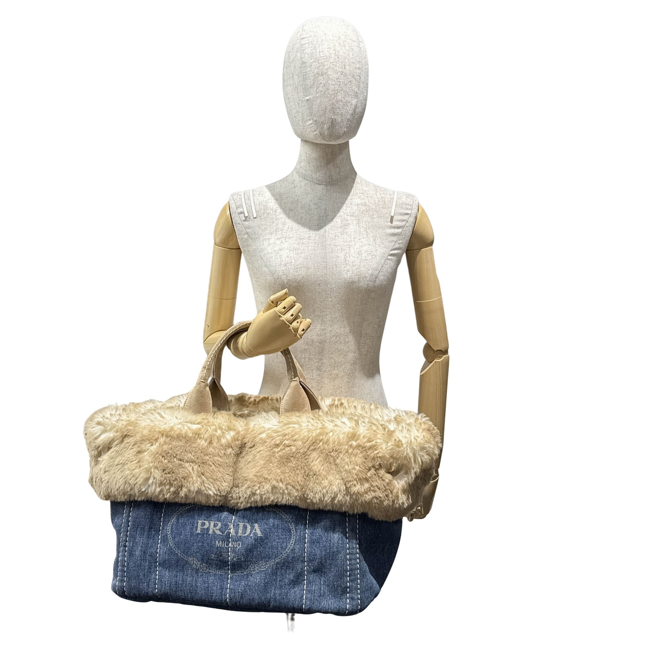 Vintage Blue Denim Two Way Bag