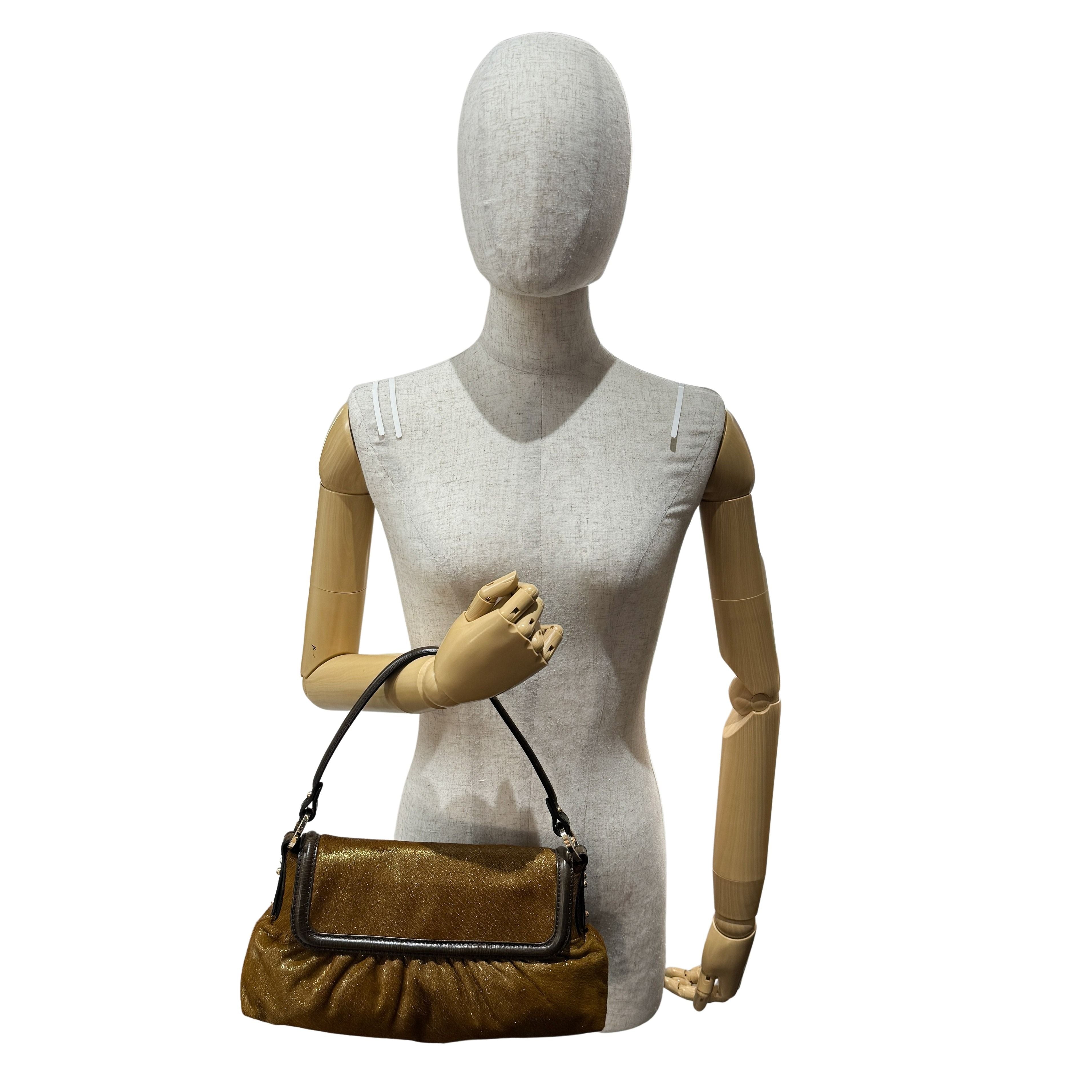 Chef Gold Pony Hair Shoulder Bag