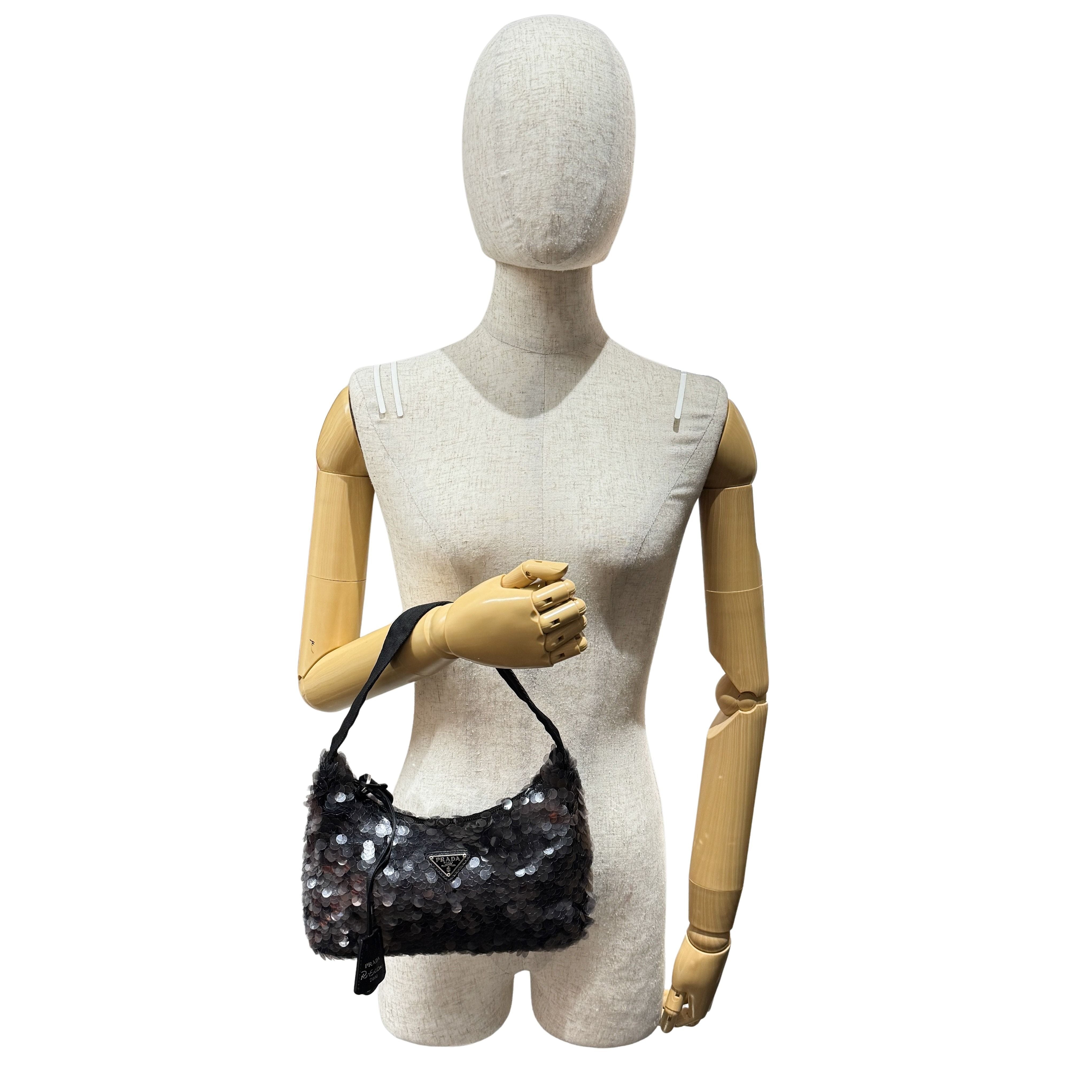 Vintage Black Sequin Shoulder Bag