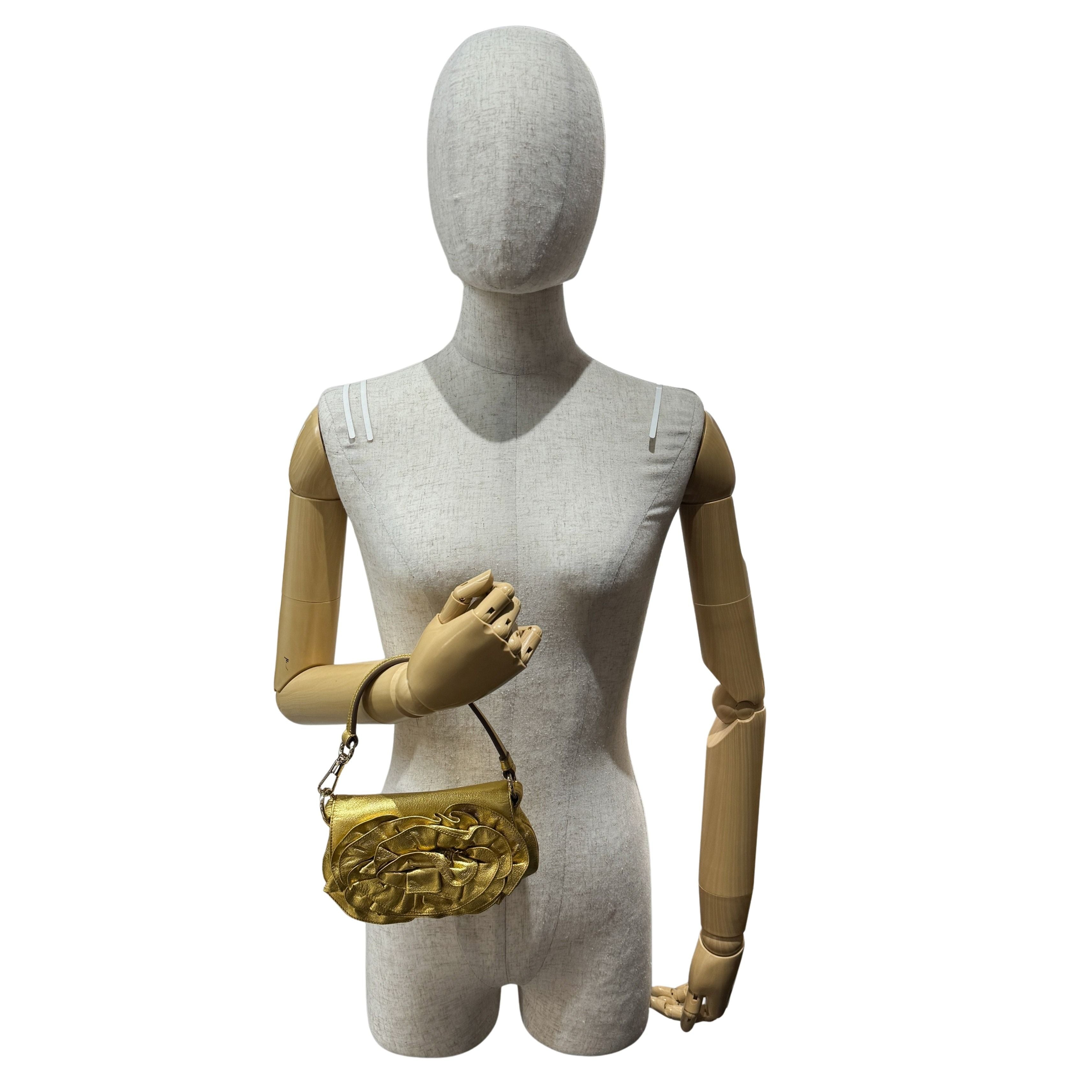 Vintage Mini Gold Leather Hand Bag