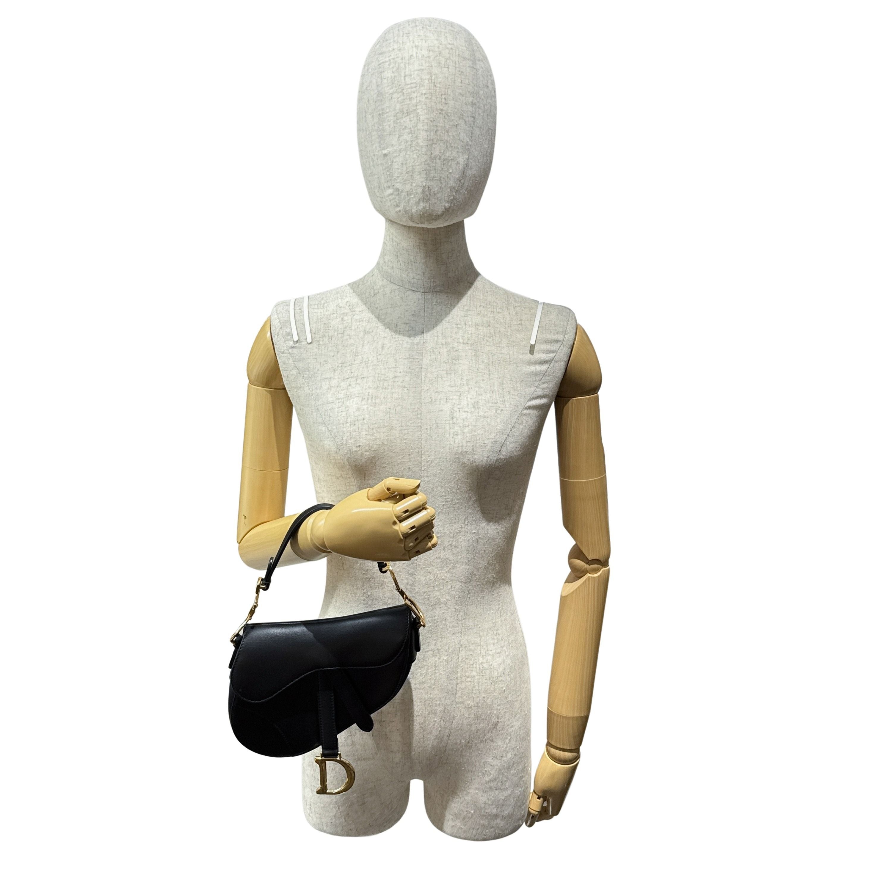 Saddle Black Leather Hand Bag