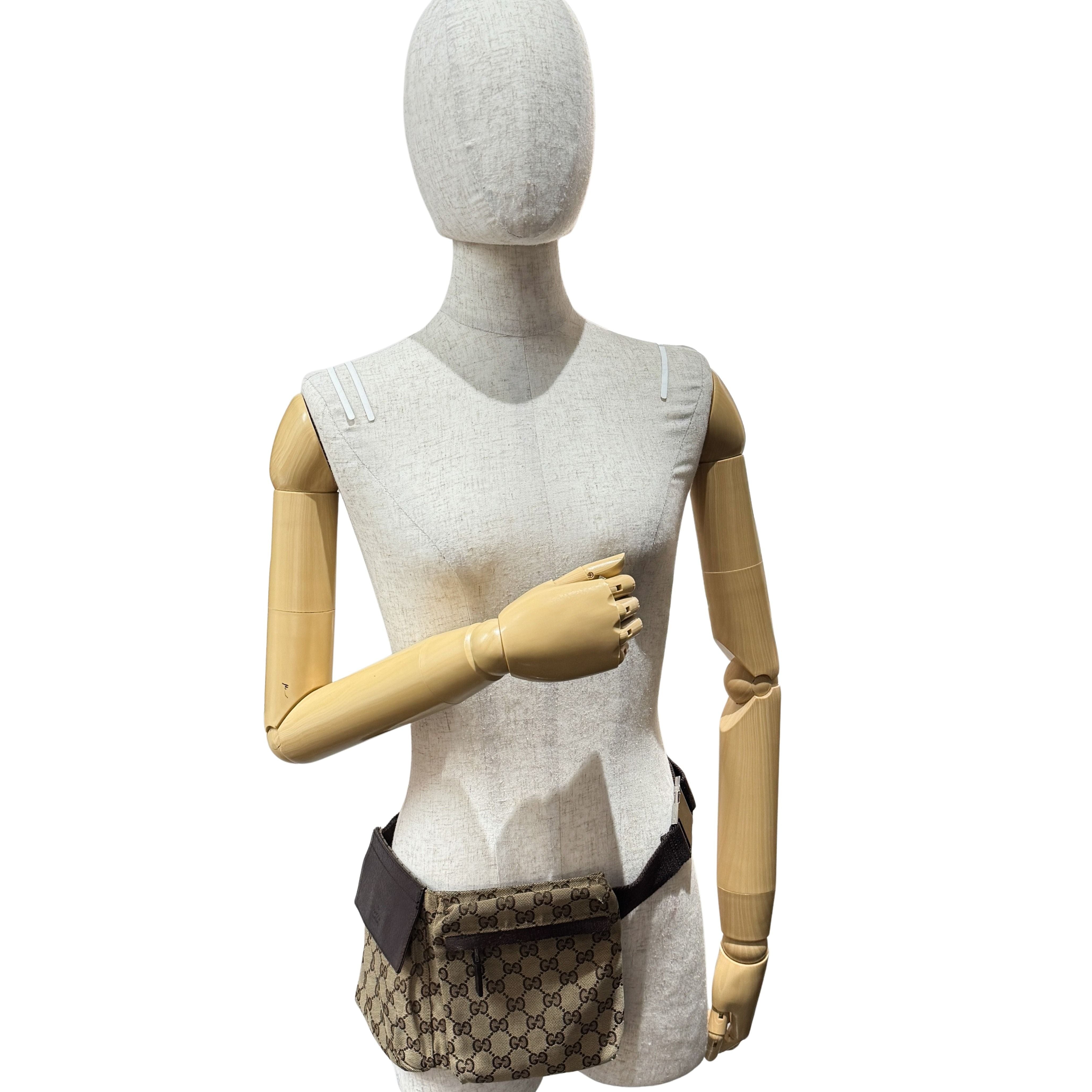 Brown GG Canvas Adjustable Fanny Pack