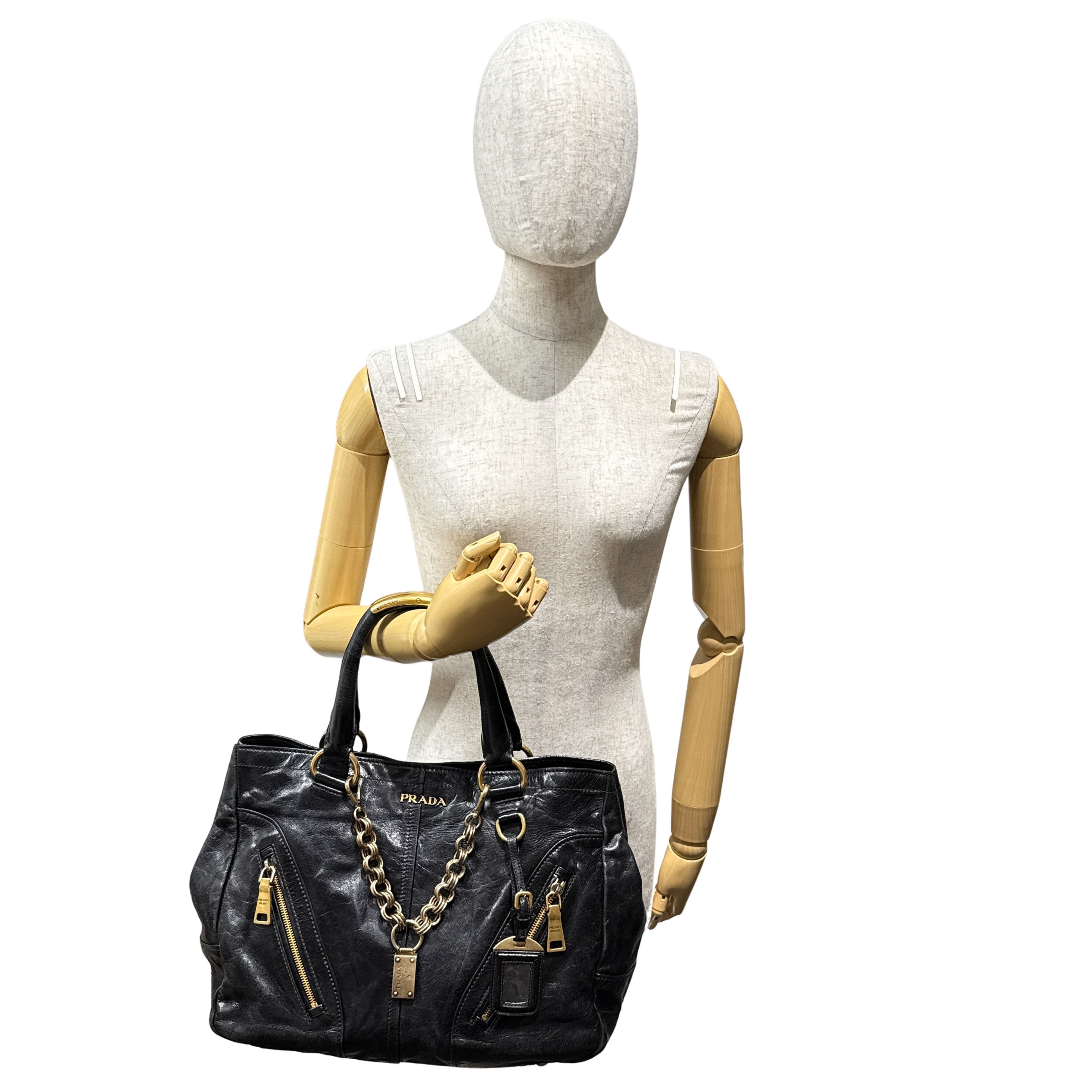 Black Leather Hand Bag