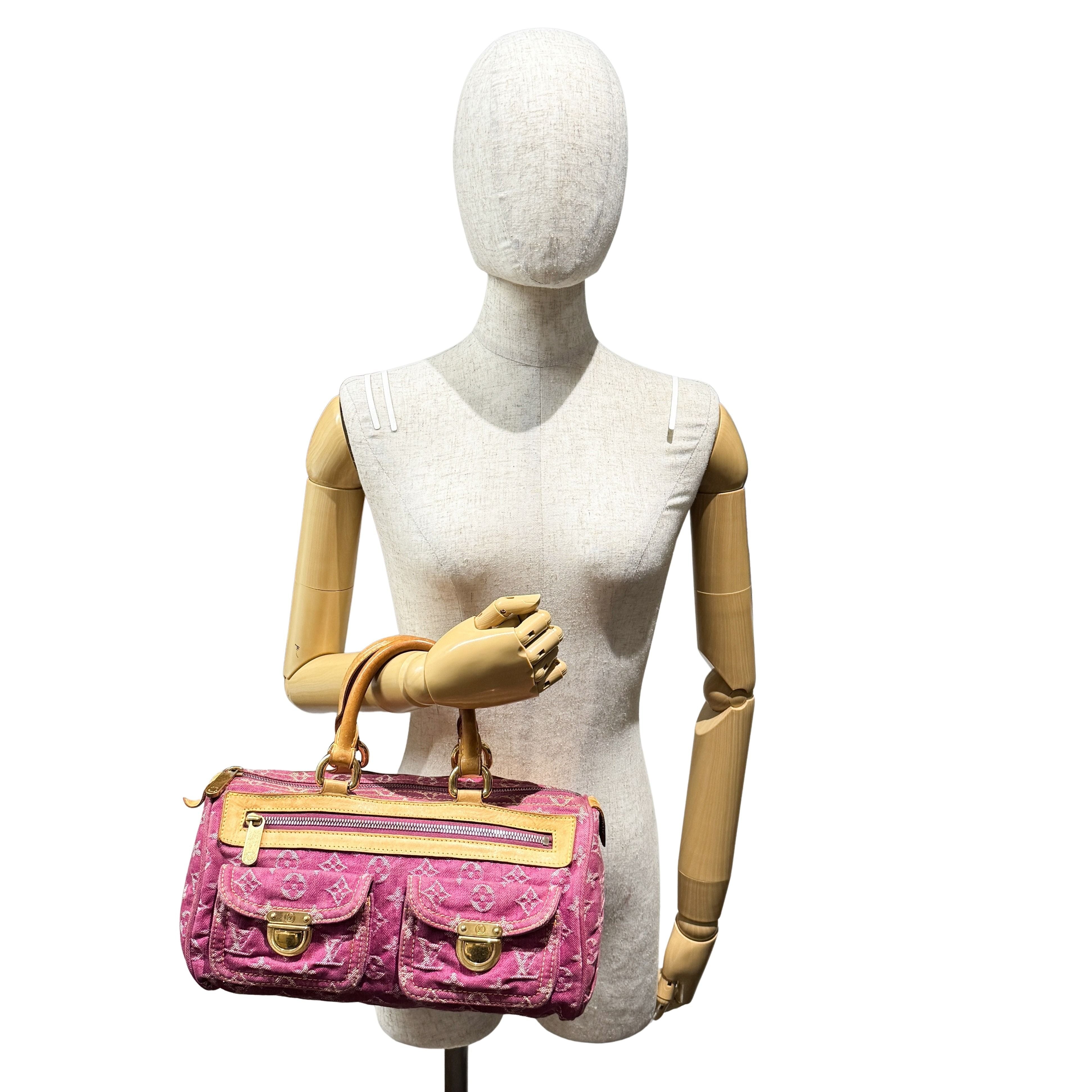 Neo Speedy Pink Baggy Monogram Denim Hand Bag