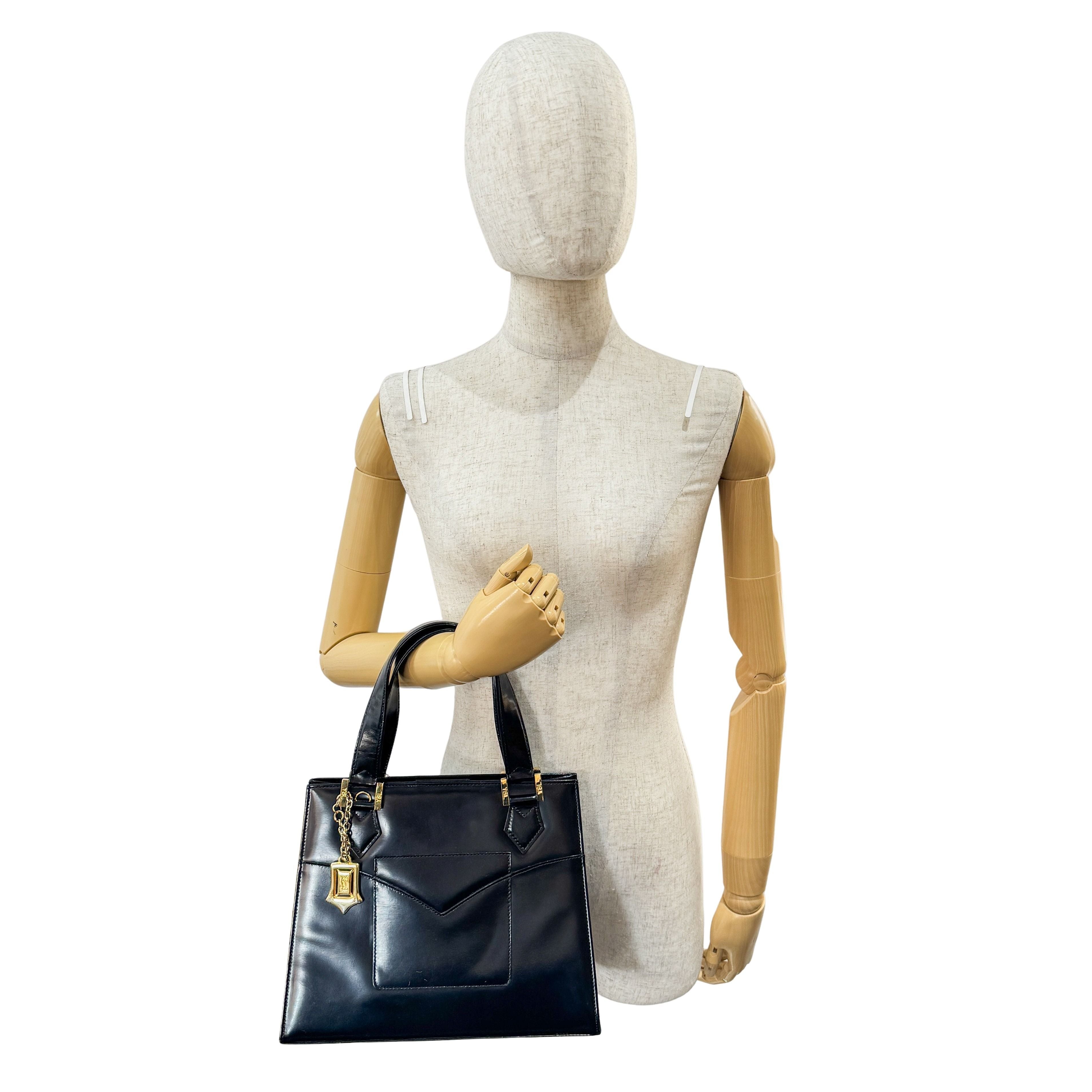 Black Patent Leather Handbag