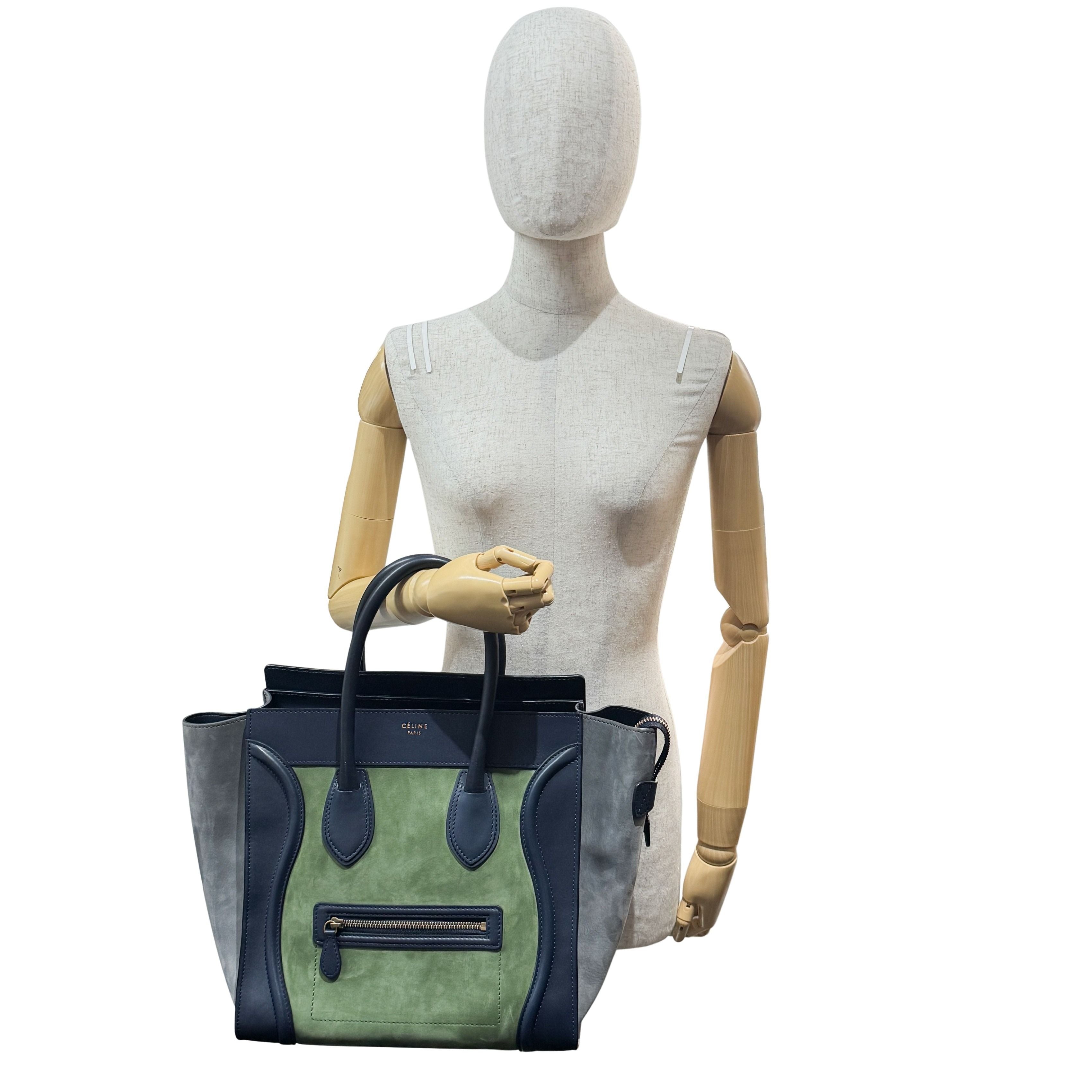 Luggage Micro Multicolored Suede Hand Bag