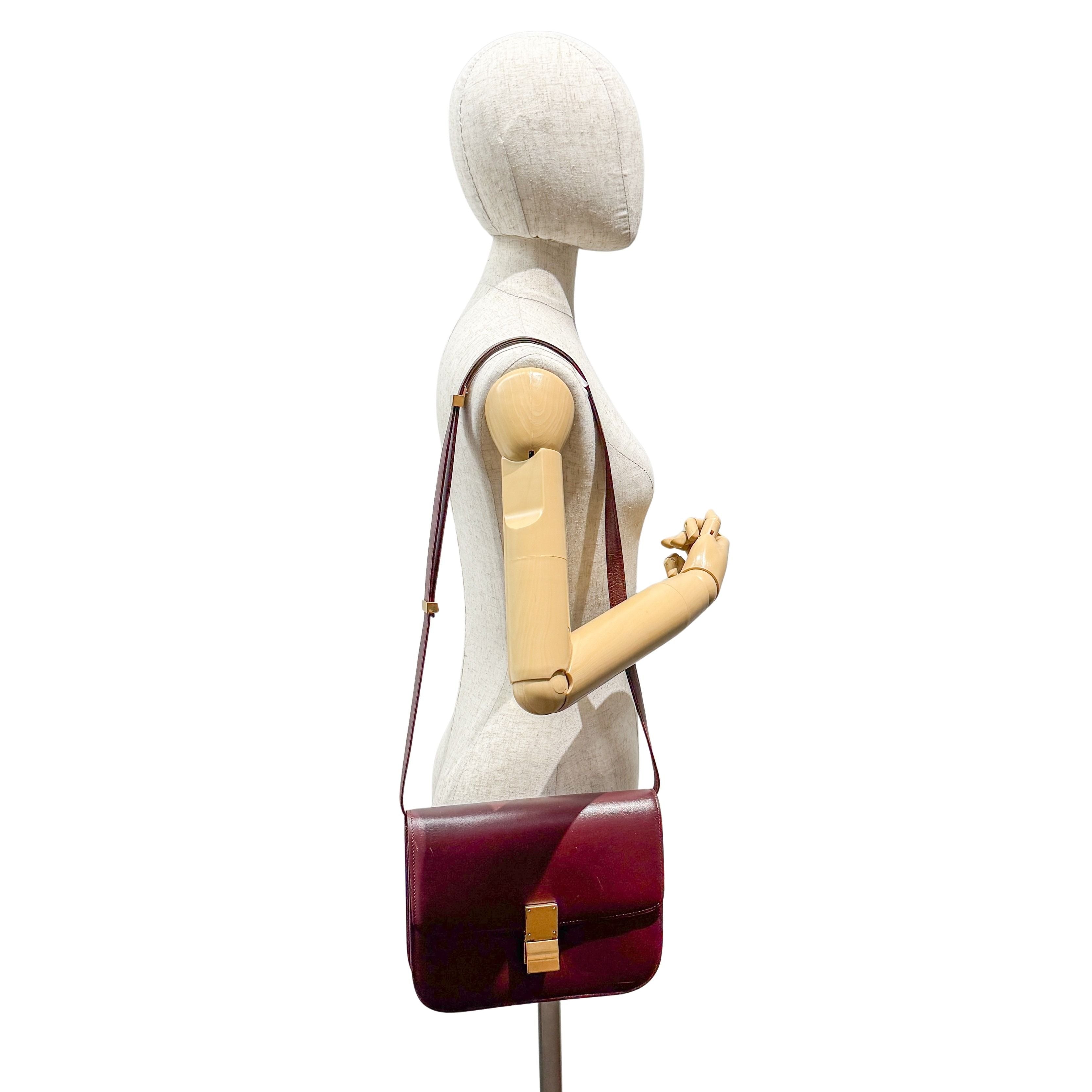 Vintage Red Leather Shoulder Bag