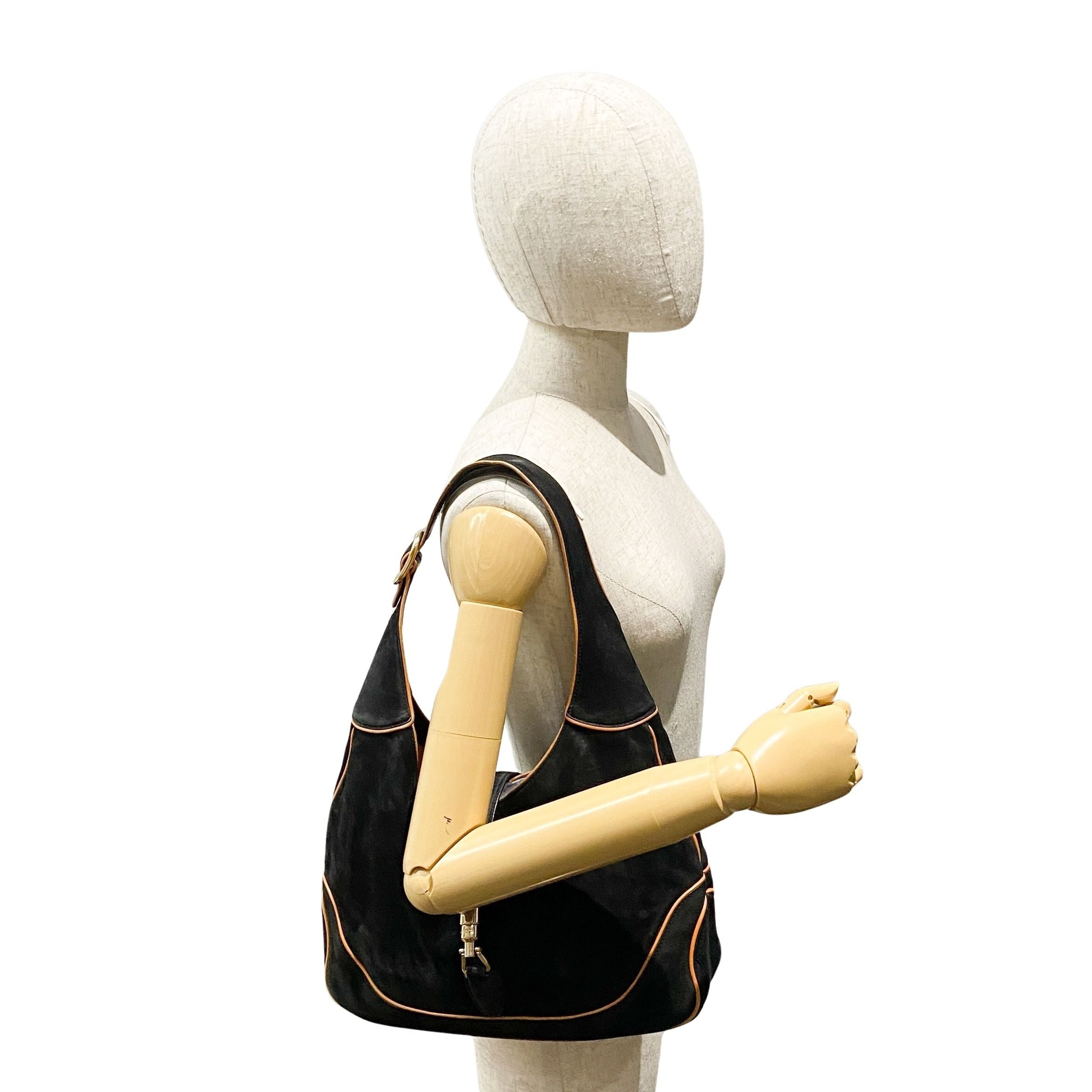 Jackie Black Leather Shoulder Bag