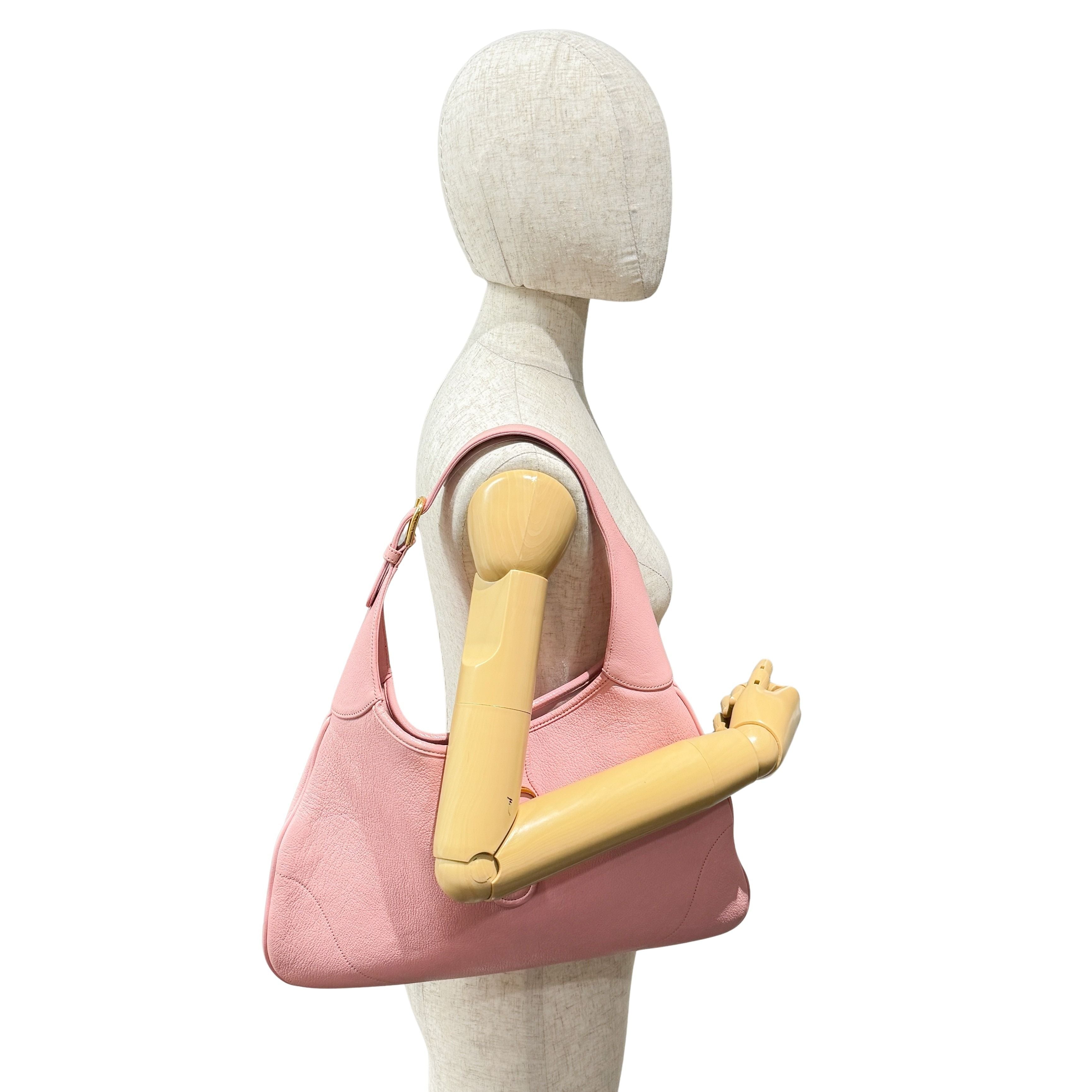 Pink Leather Shoulder Bag