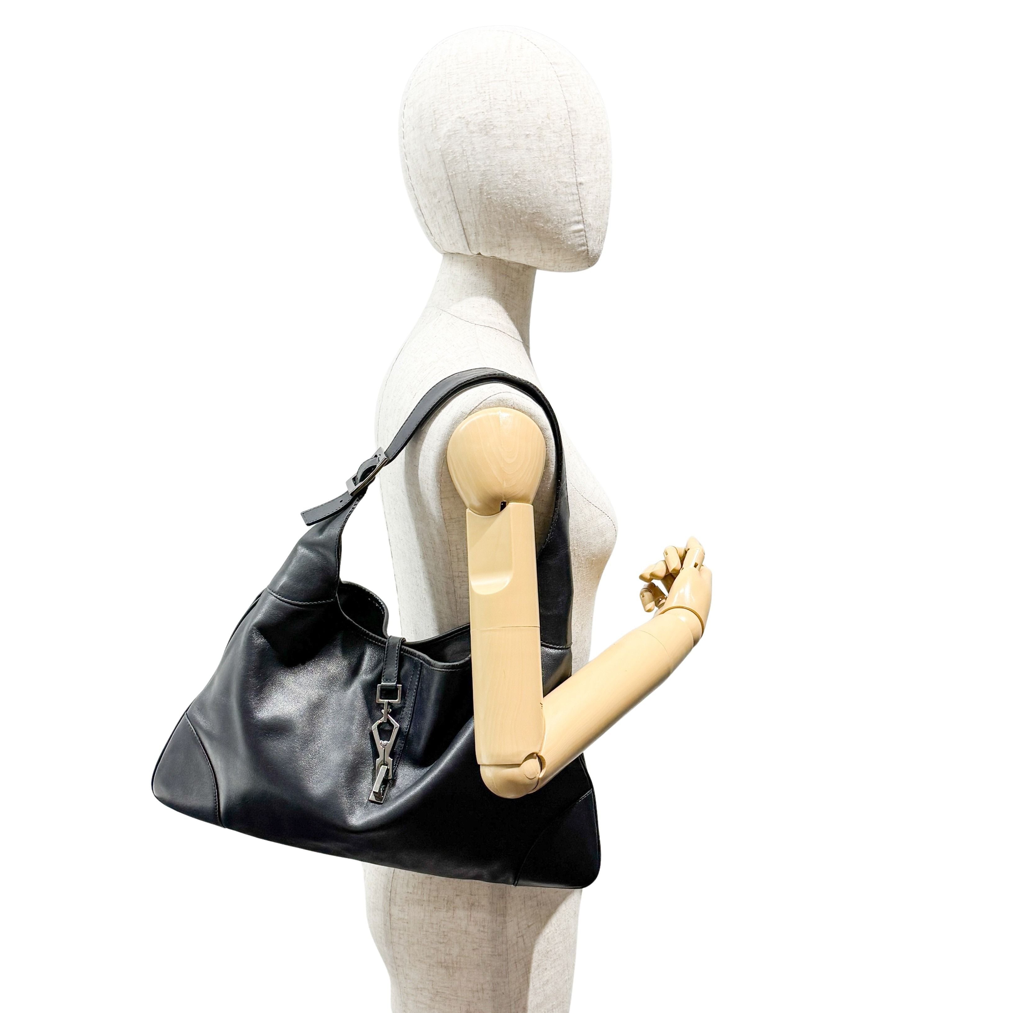 Black Leather Hobo Bag