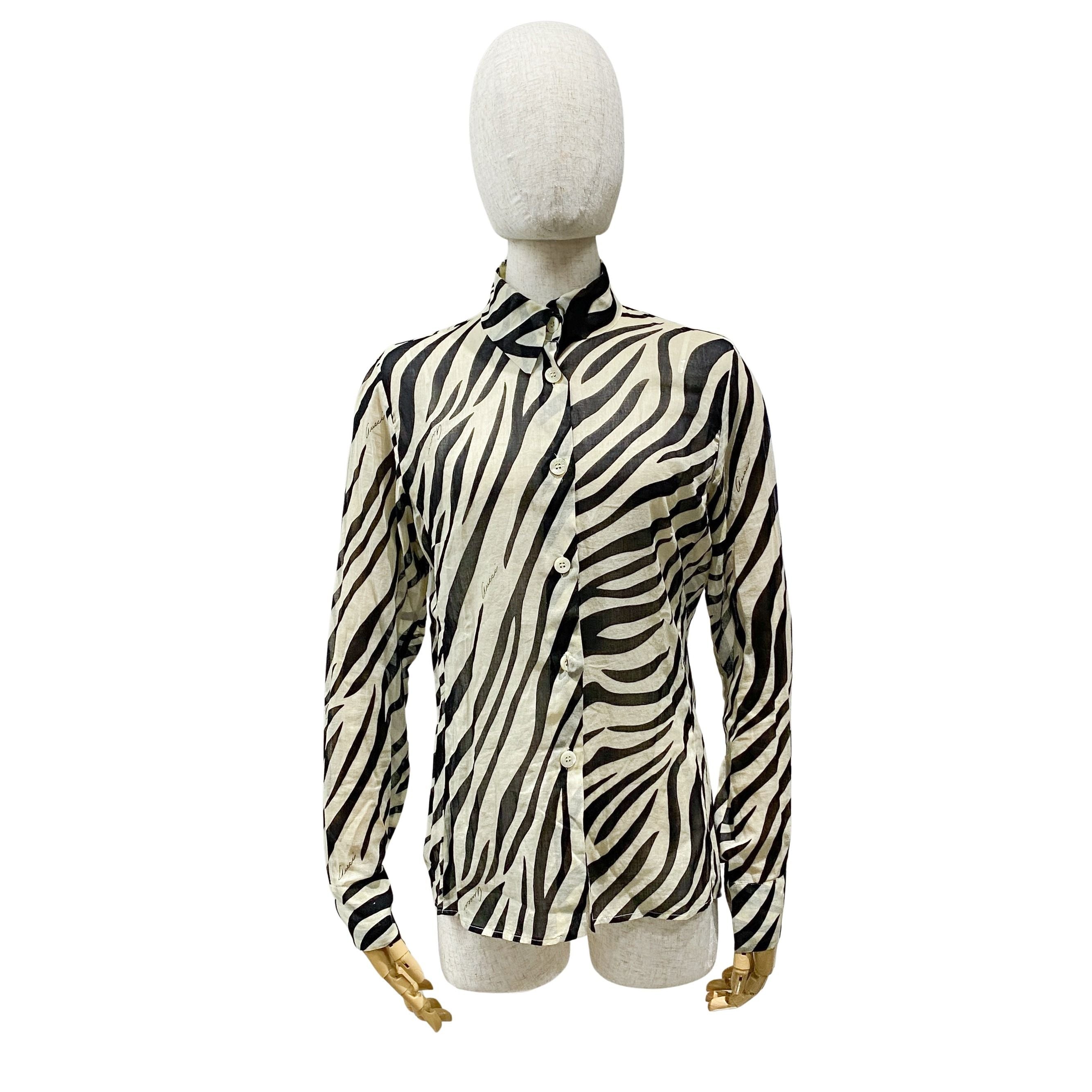 Size 40 Zebra Print Cotton T shirt