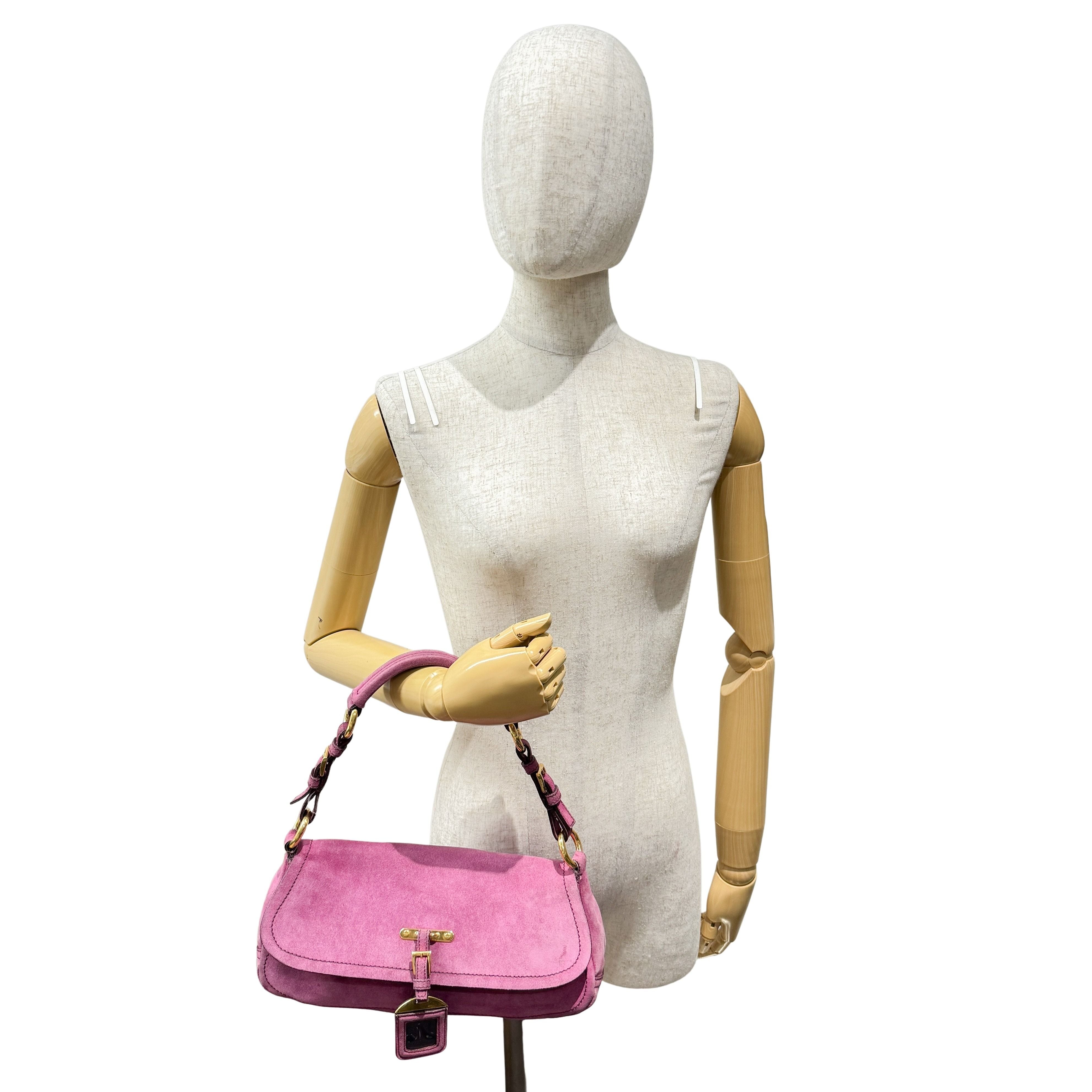 Purple Suede Shoulder Bag