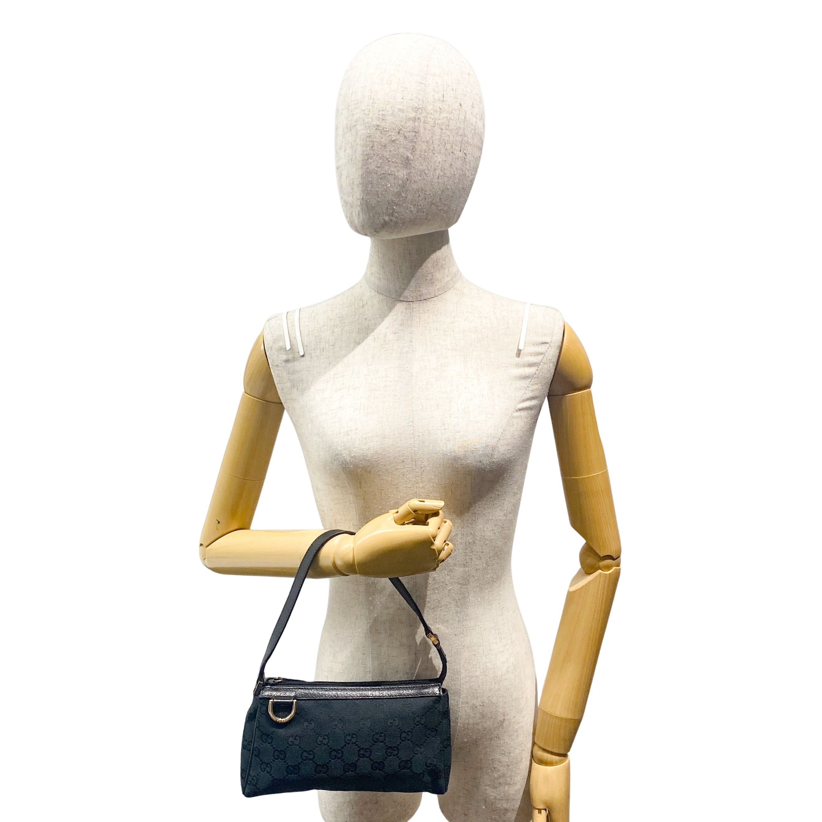 Vintage Black Canvas Hand Bag