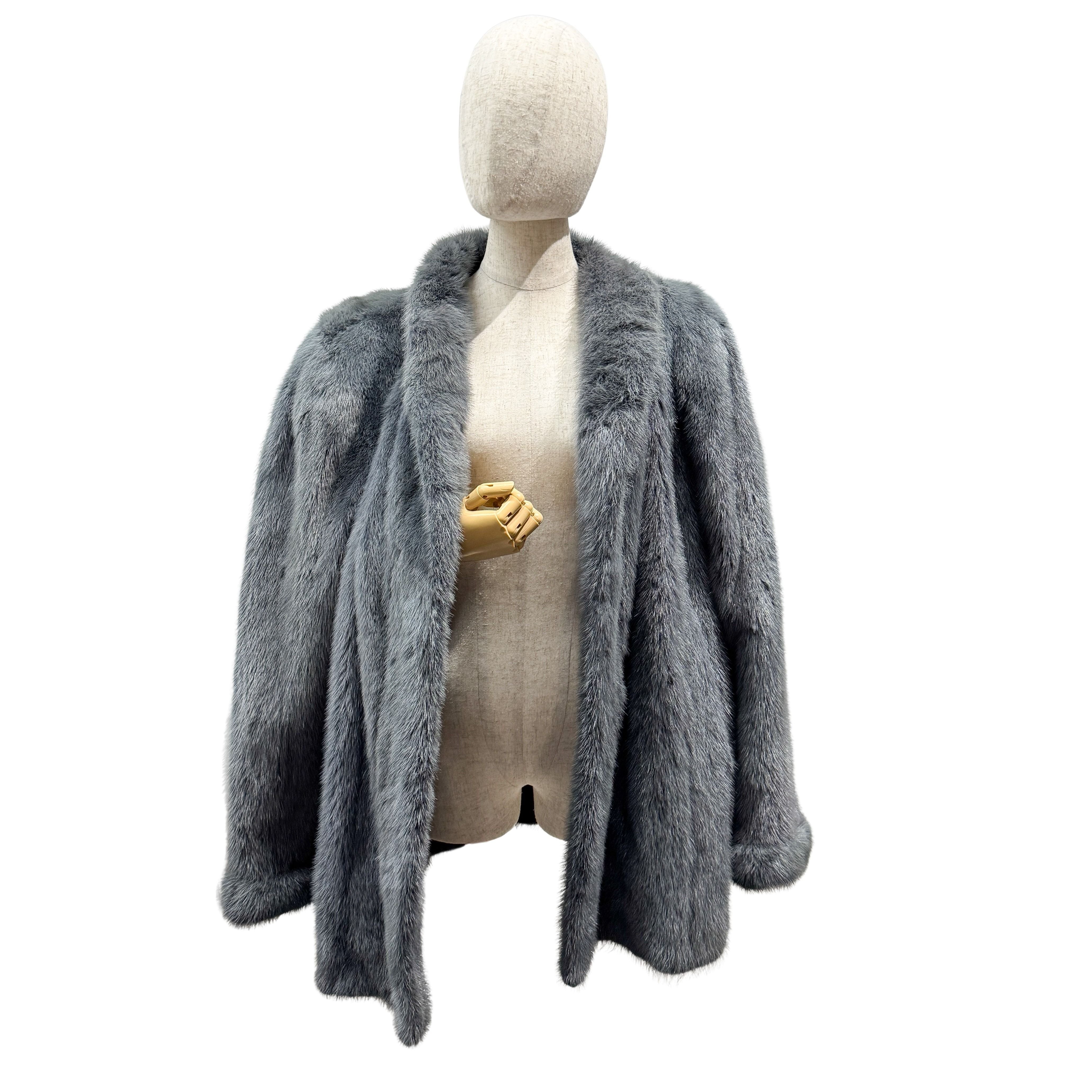 Size US 12 Grey Mink Fur Coat