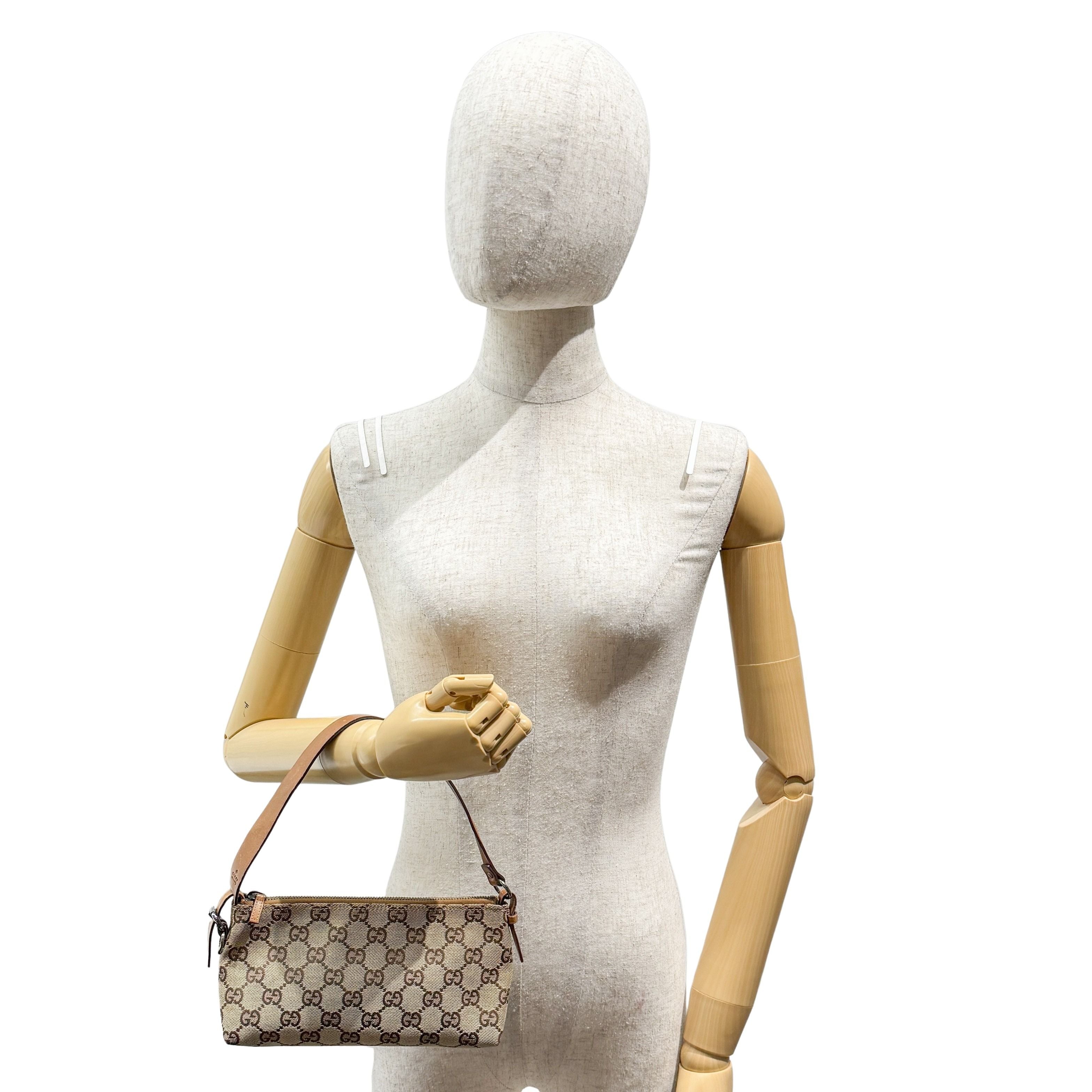 GG Beige Canvas Shoulder Bag