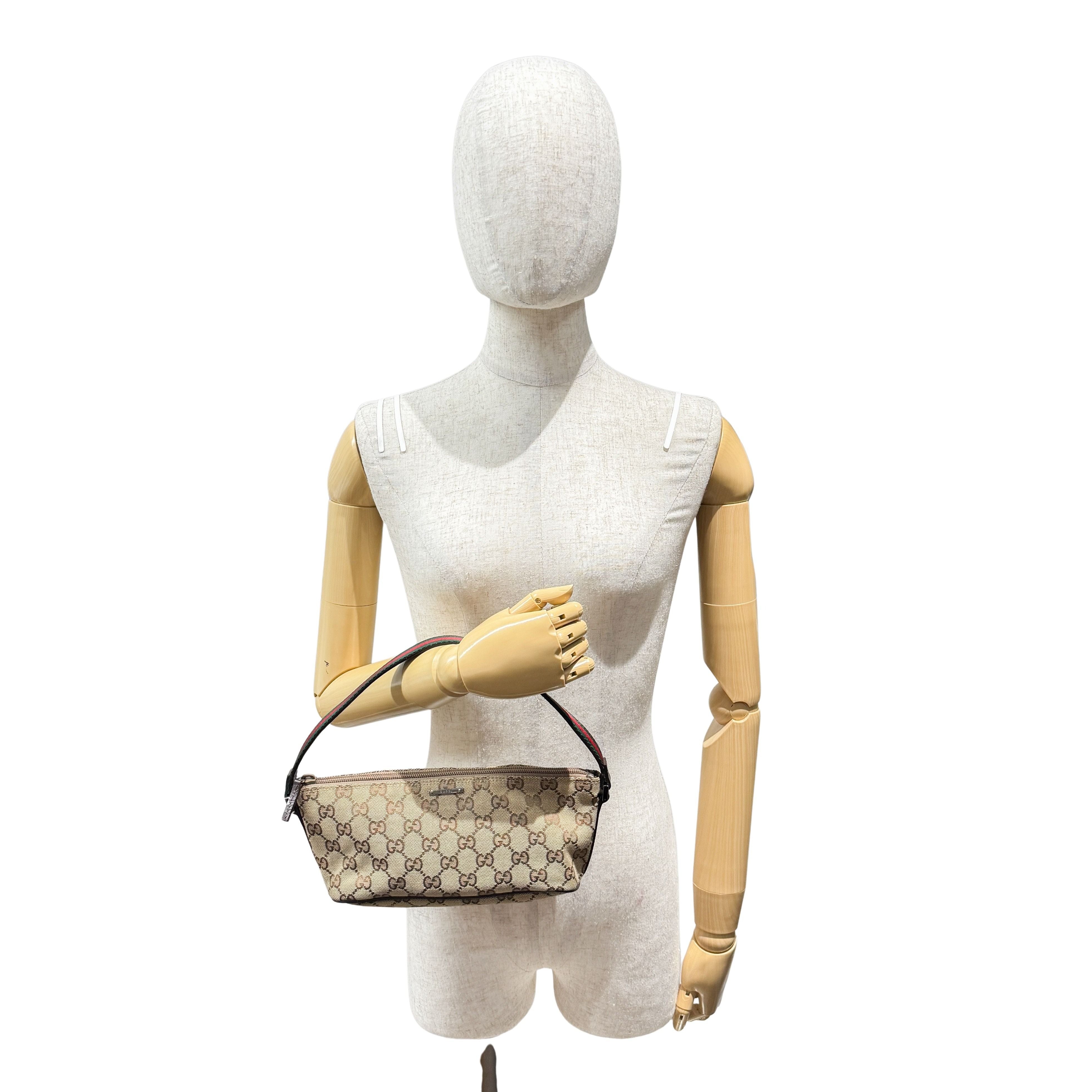 GG Brown Canvas Cotton Shoulder Bag