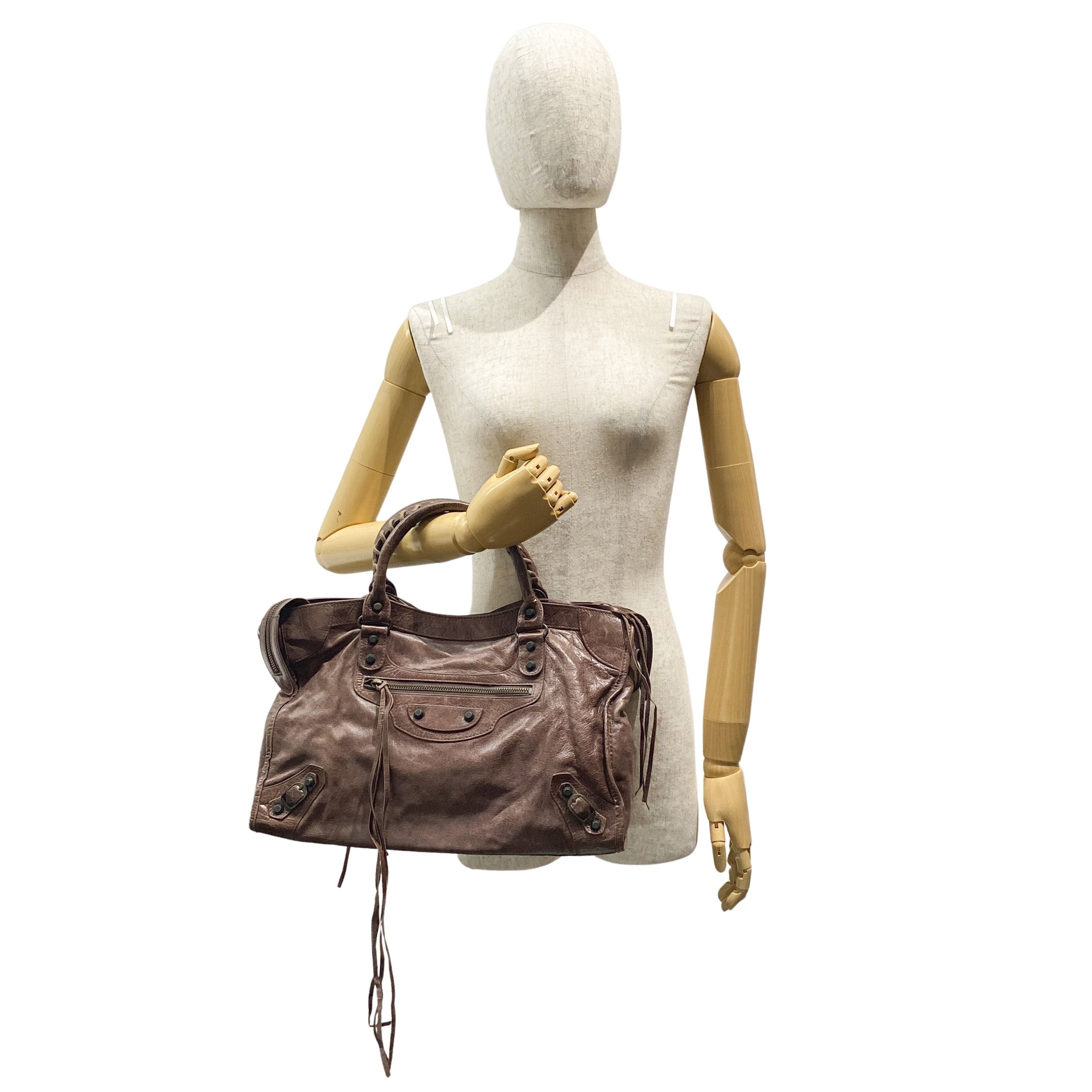 The City Brown Leather Hand Bag