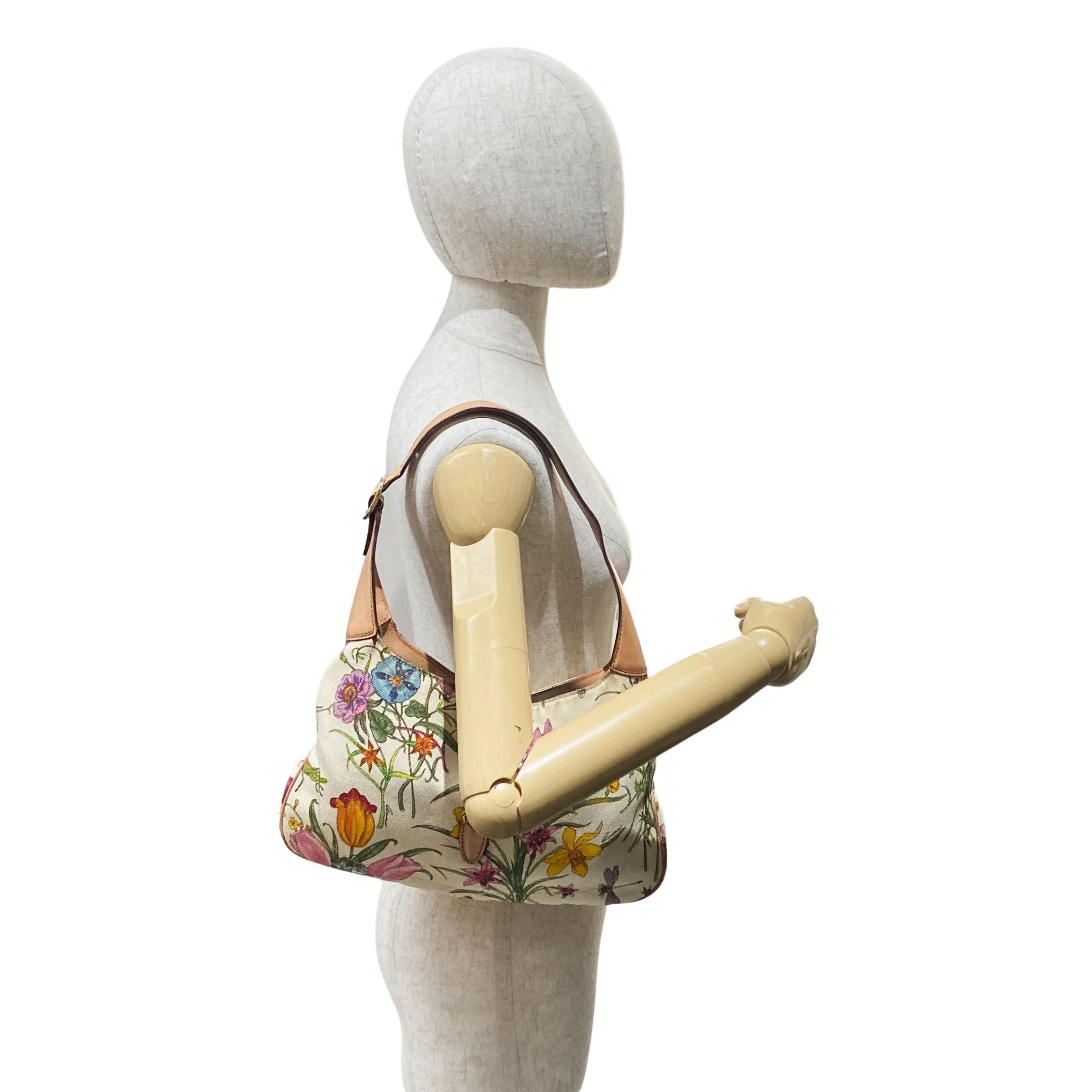 Jackie Floral Cotton Canvas Shoulder Bag