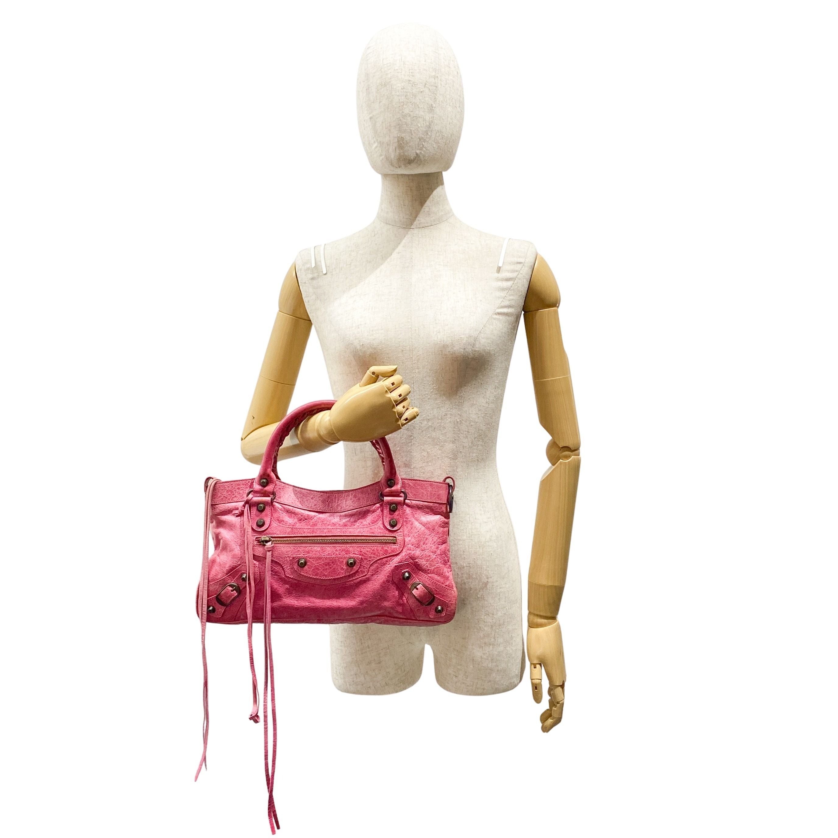 The First Pink Leather Hand Bag