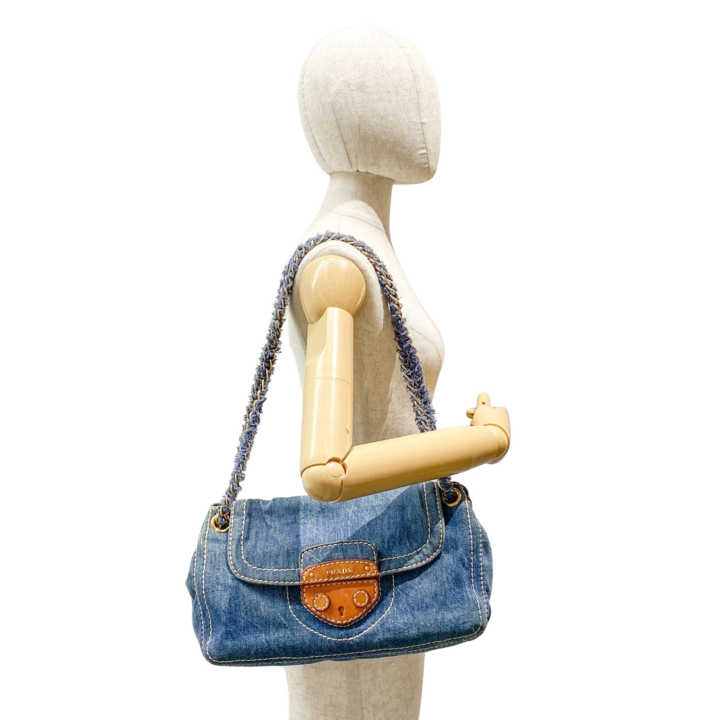 Vintage Blue Denim Shoulder Bag