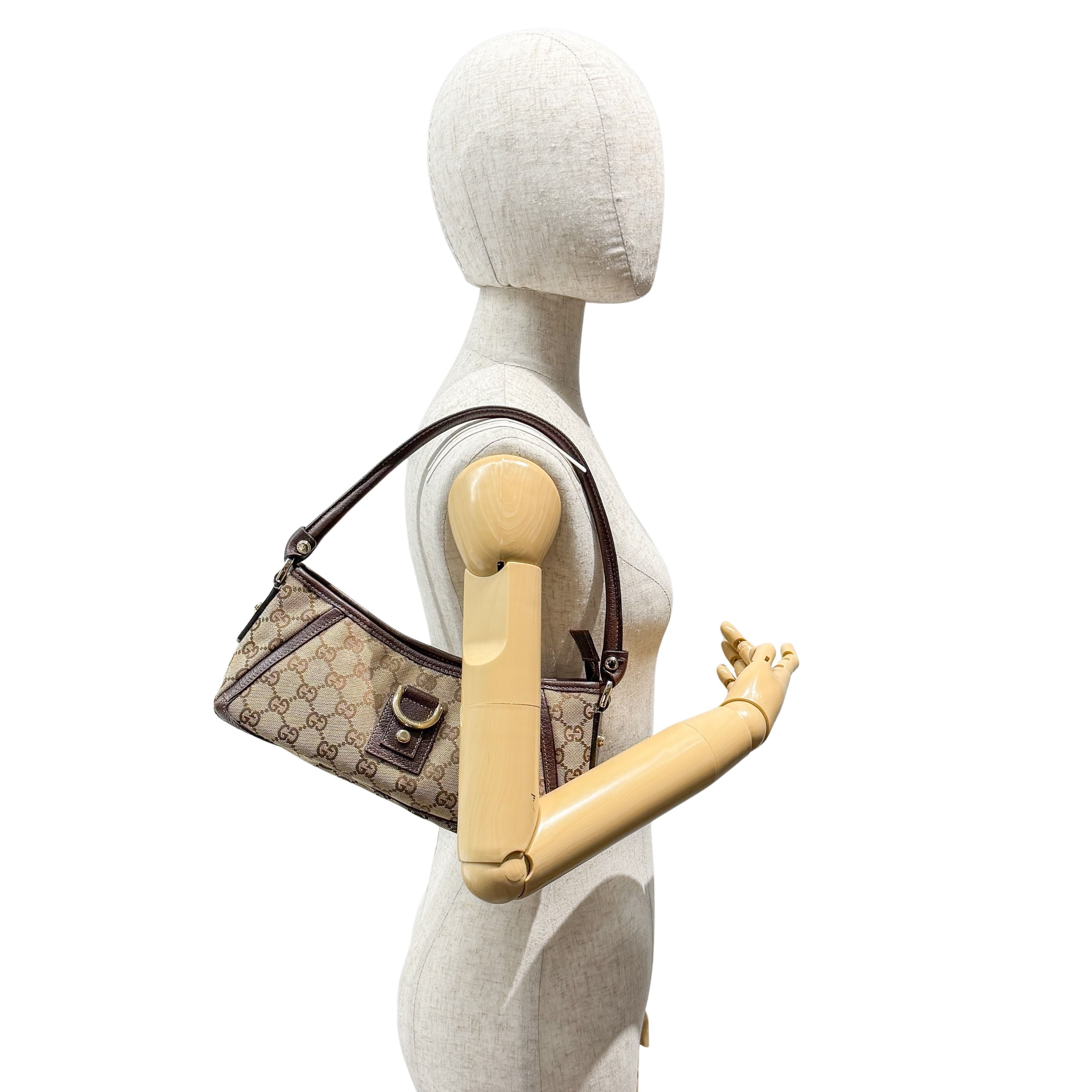 Abbey D-Ring Brown Canvas Shoulder Bag