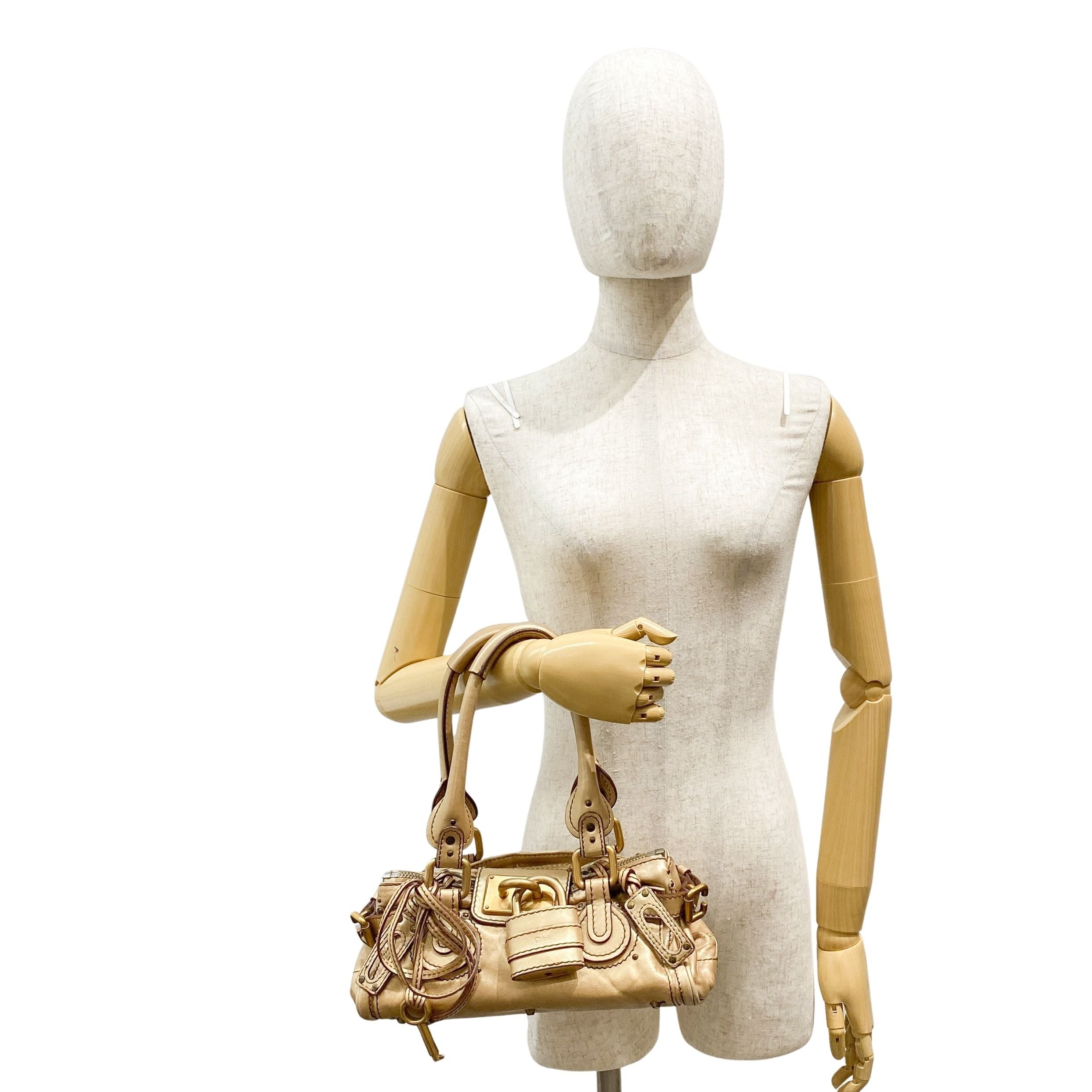 Paddington Mini Gold Leather Shoulder Bag