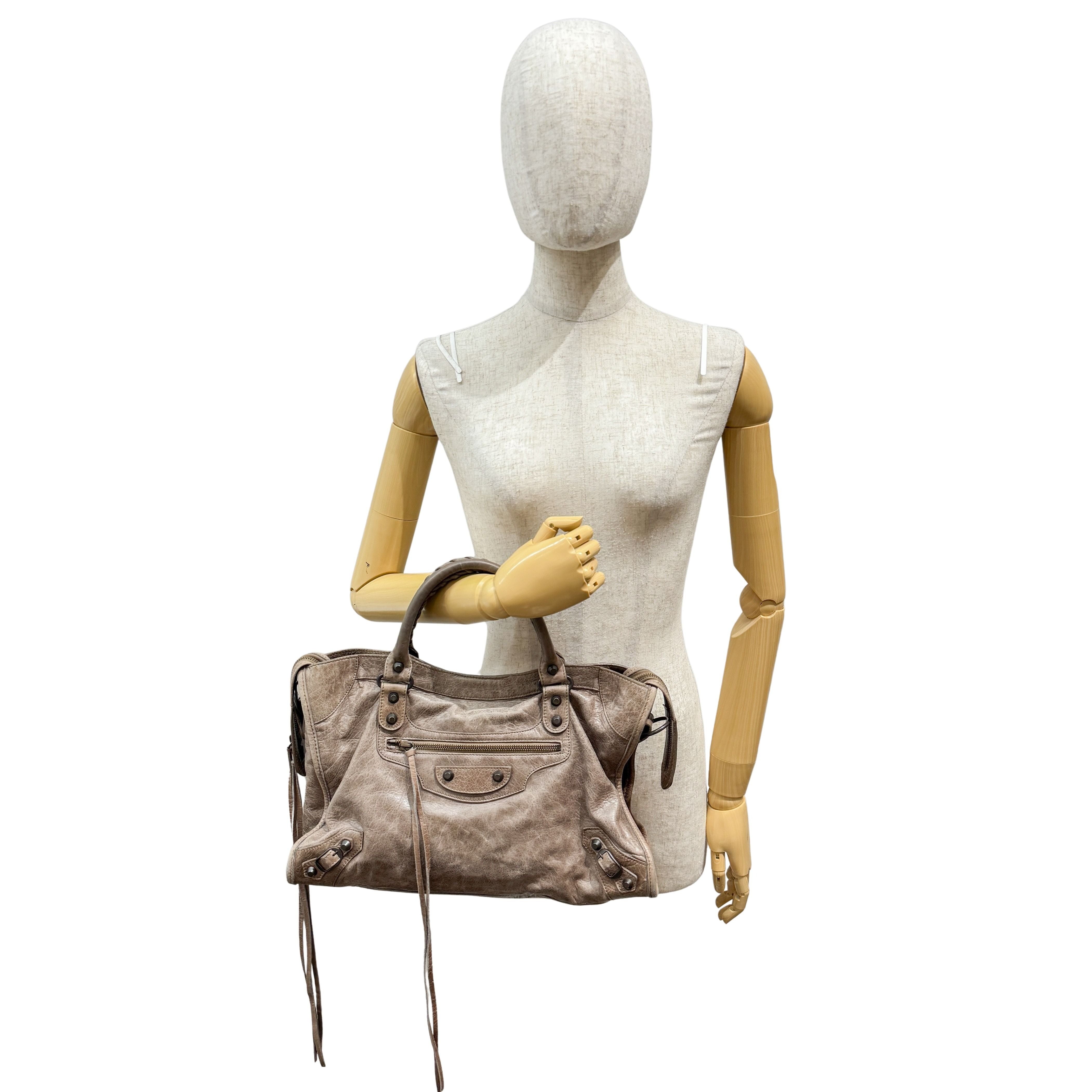 The City Brown Leather Two Way Bag