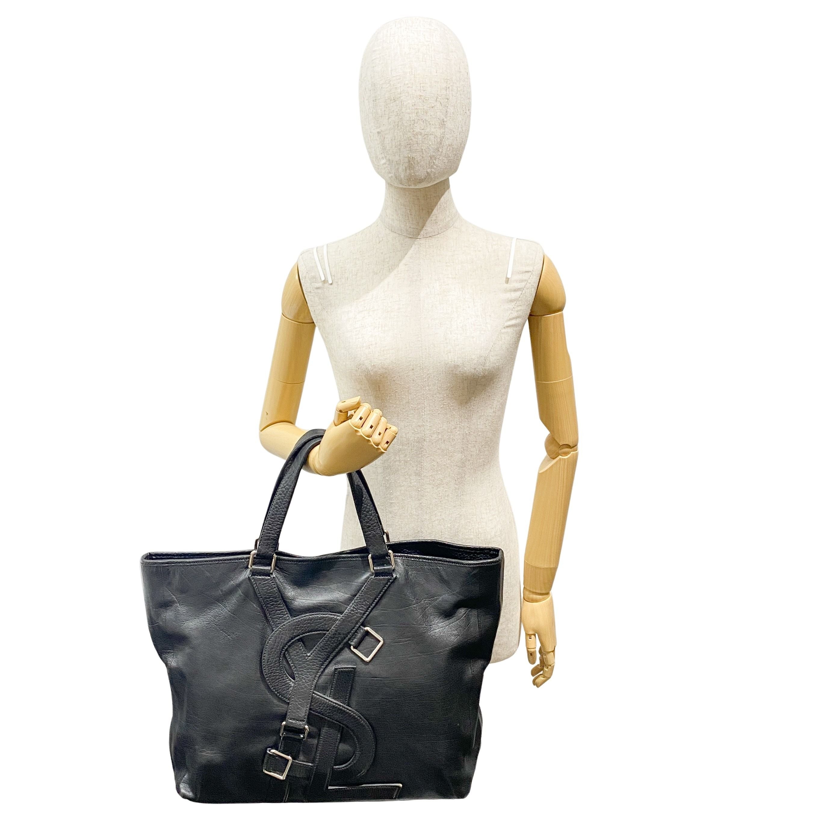 Black Leather Tote Bag