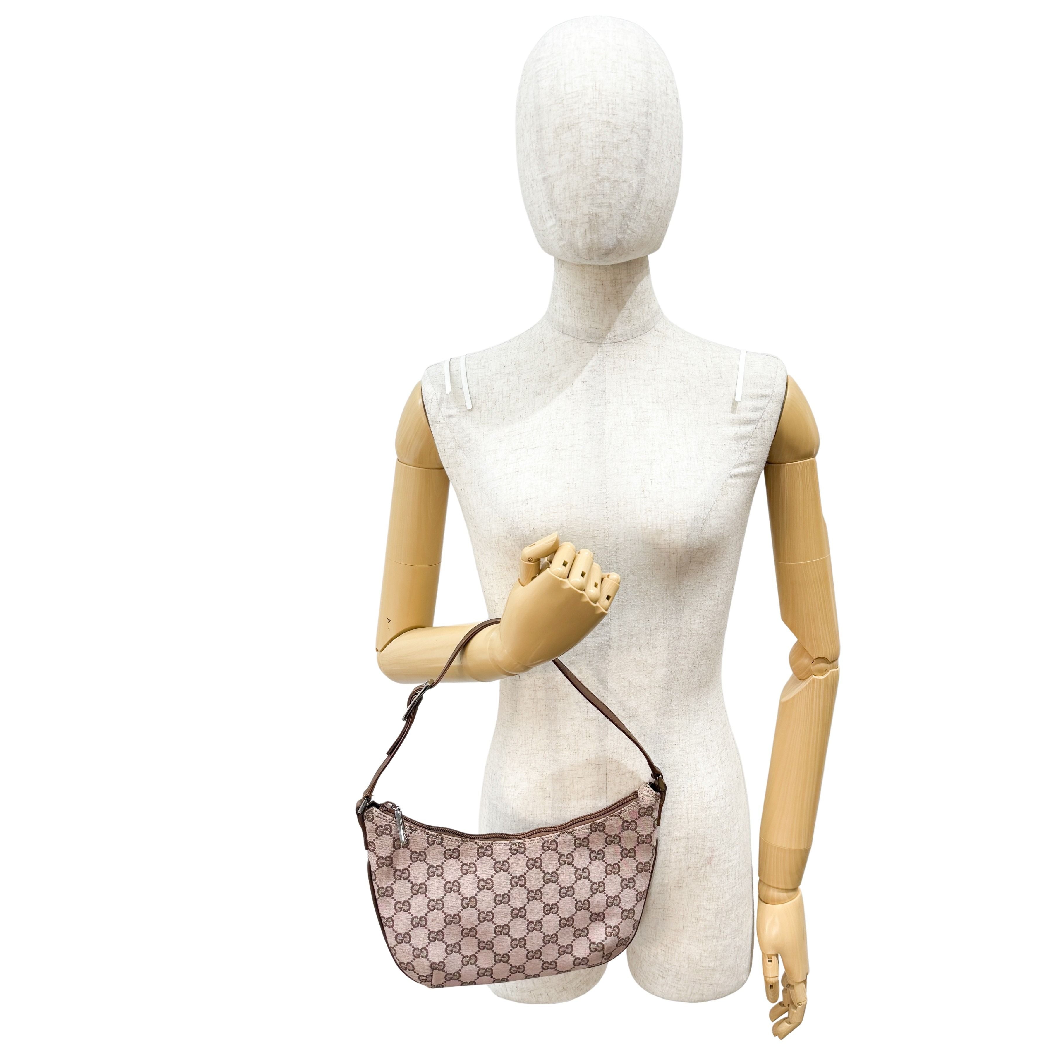 GG Brown Canvas Shoulder Bag