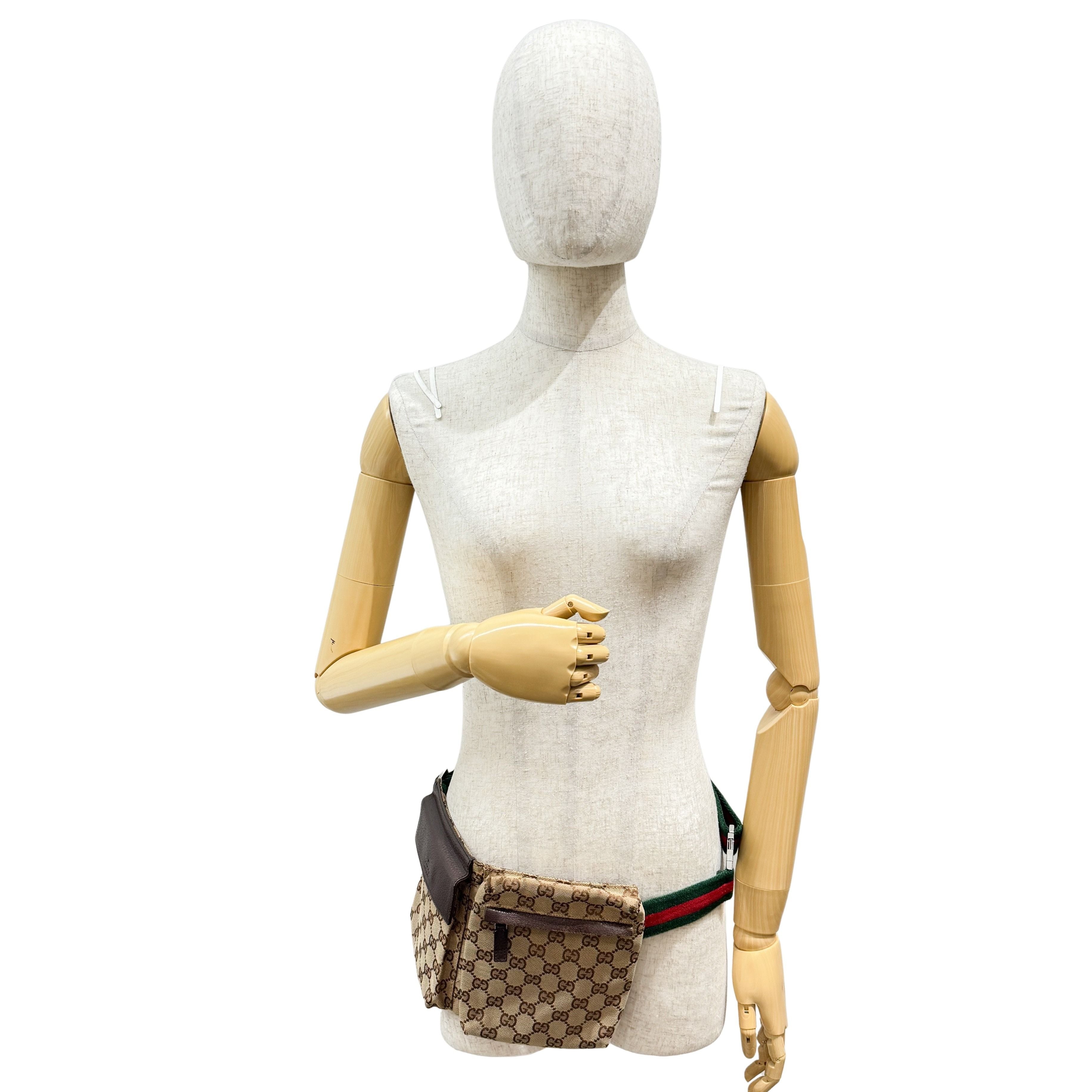 GG Brown Canvas Waist Bag