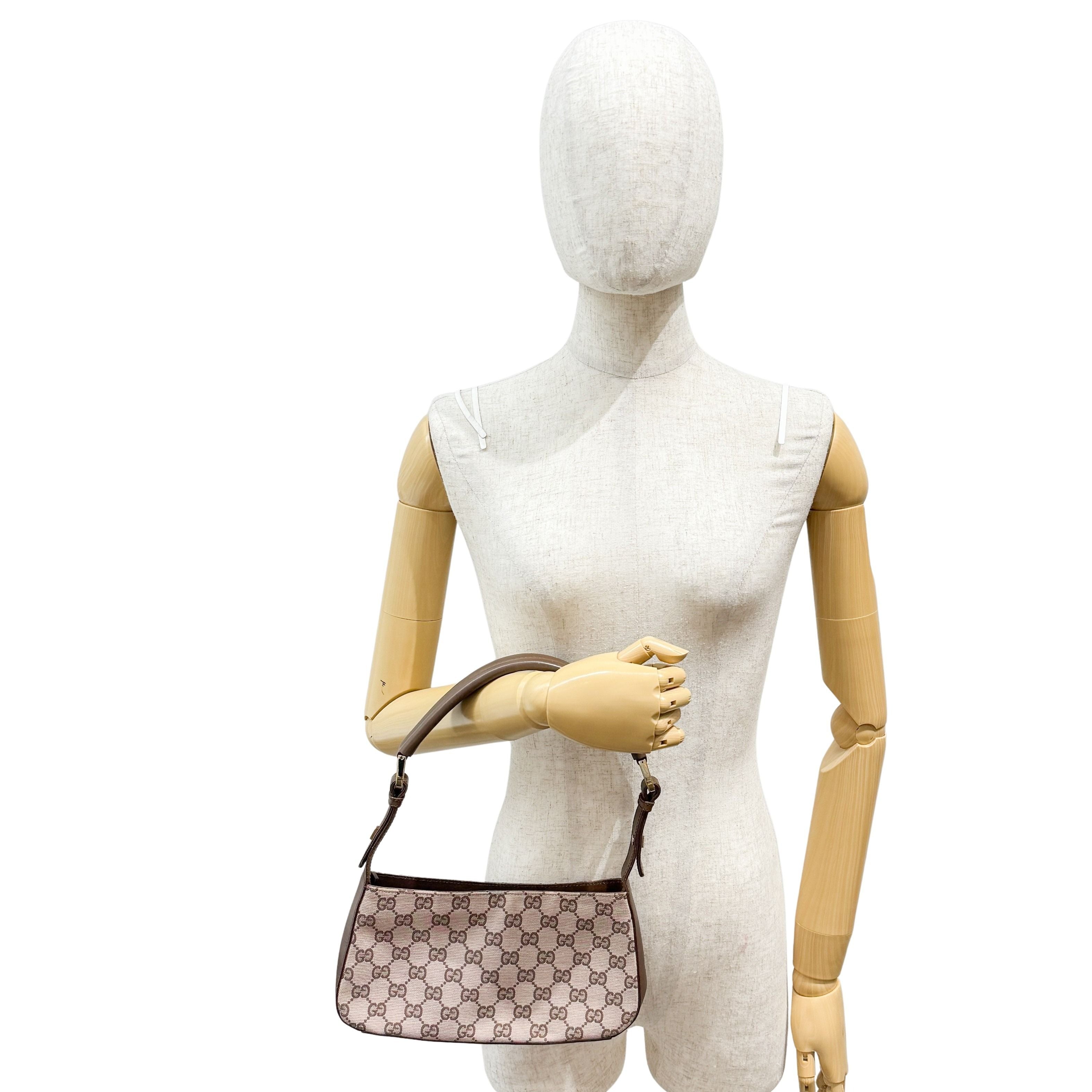 GG Canvas Leather Caramel Handle Shoulder Bag