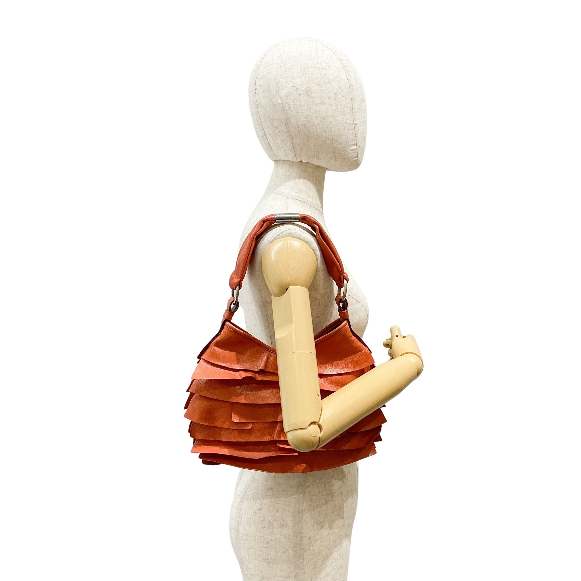 Saint Tropez Orange Leather Shoulder Bag