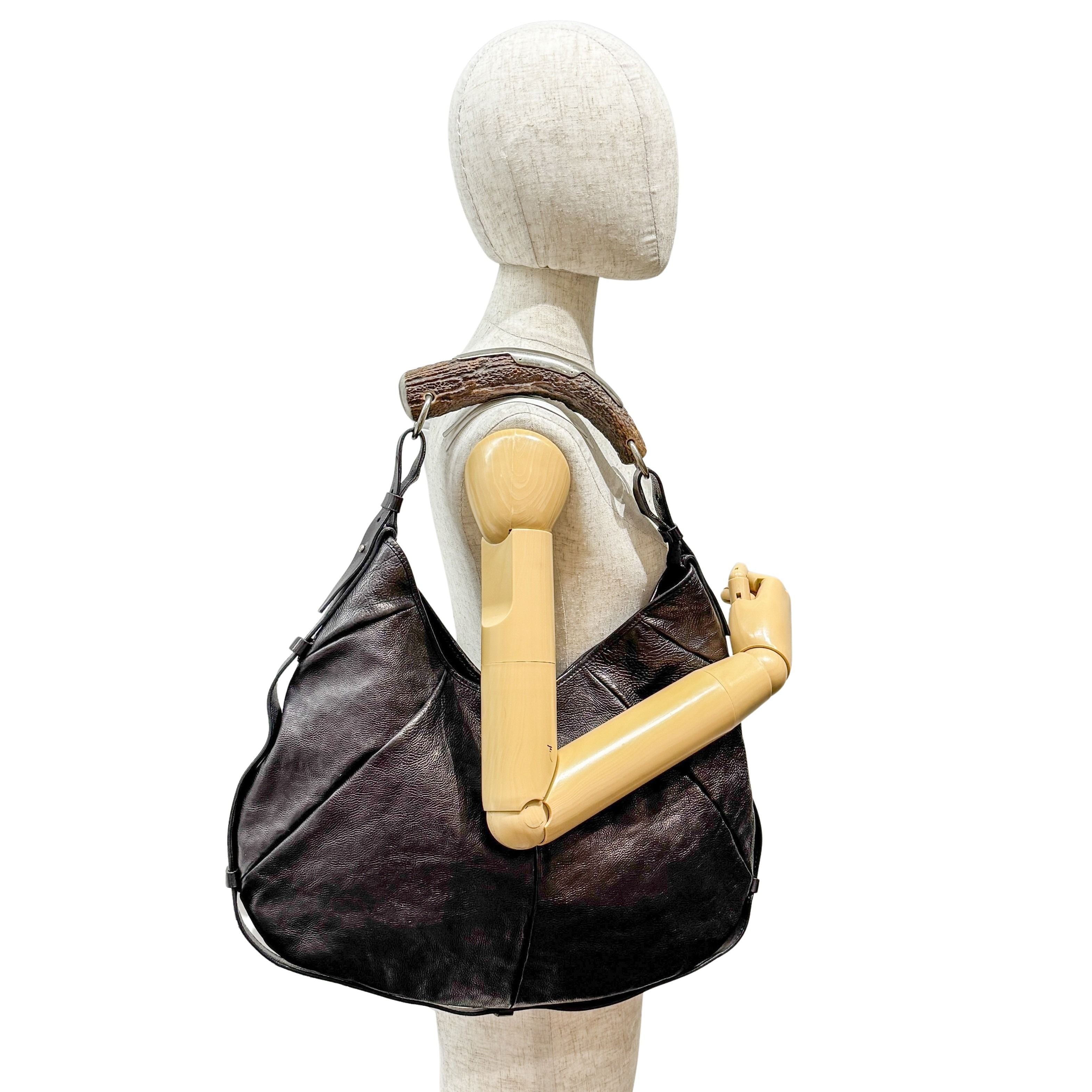 Mombasa Black Leather Shoulder Bag