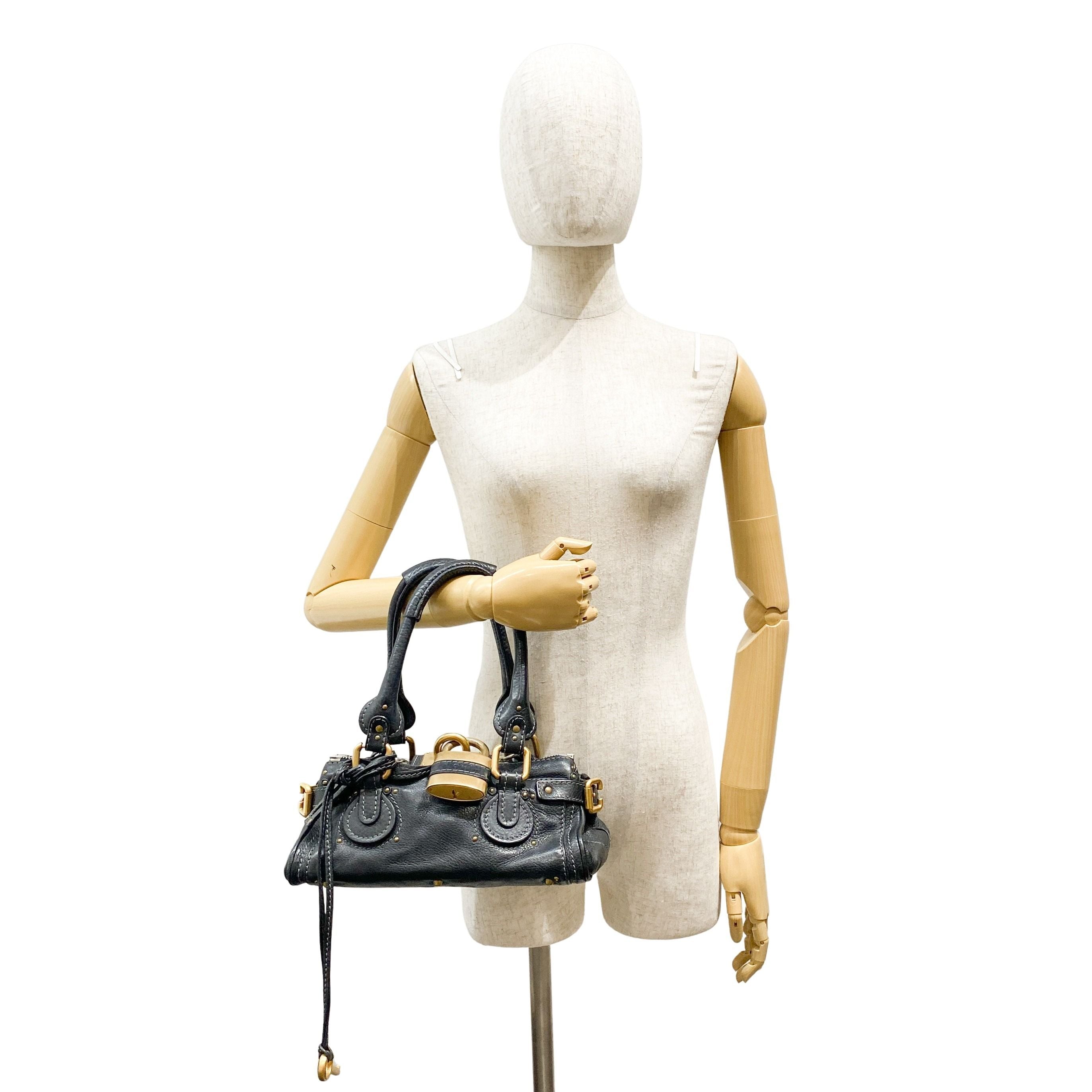 Mini Paddington Black Leather Shoulder Bag