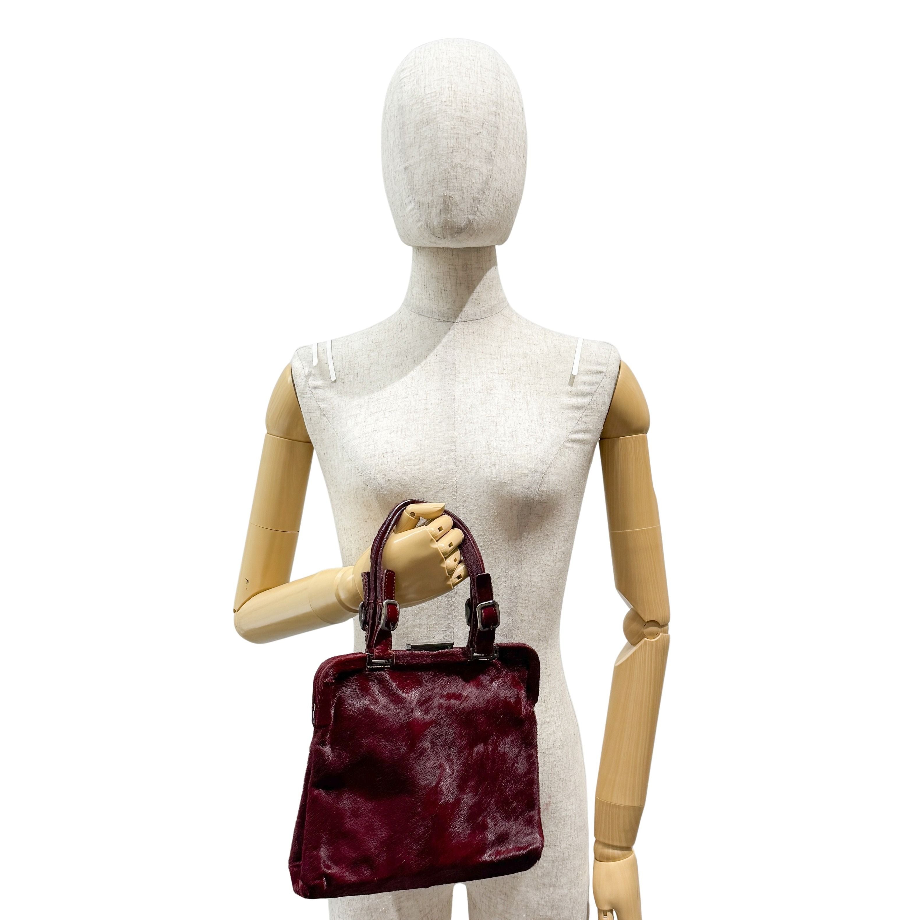 Red Pony Hair Hand Bag