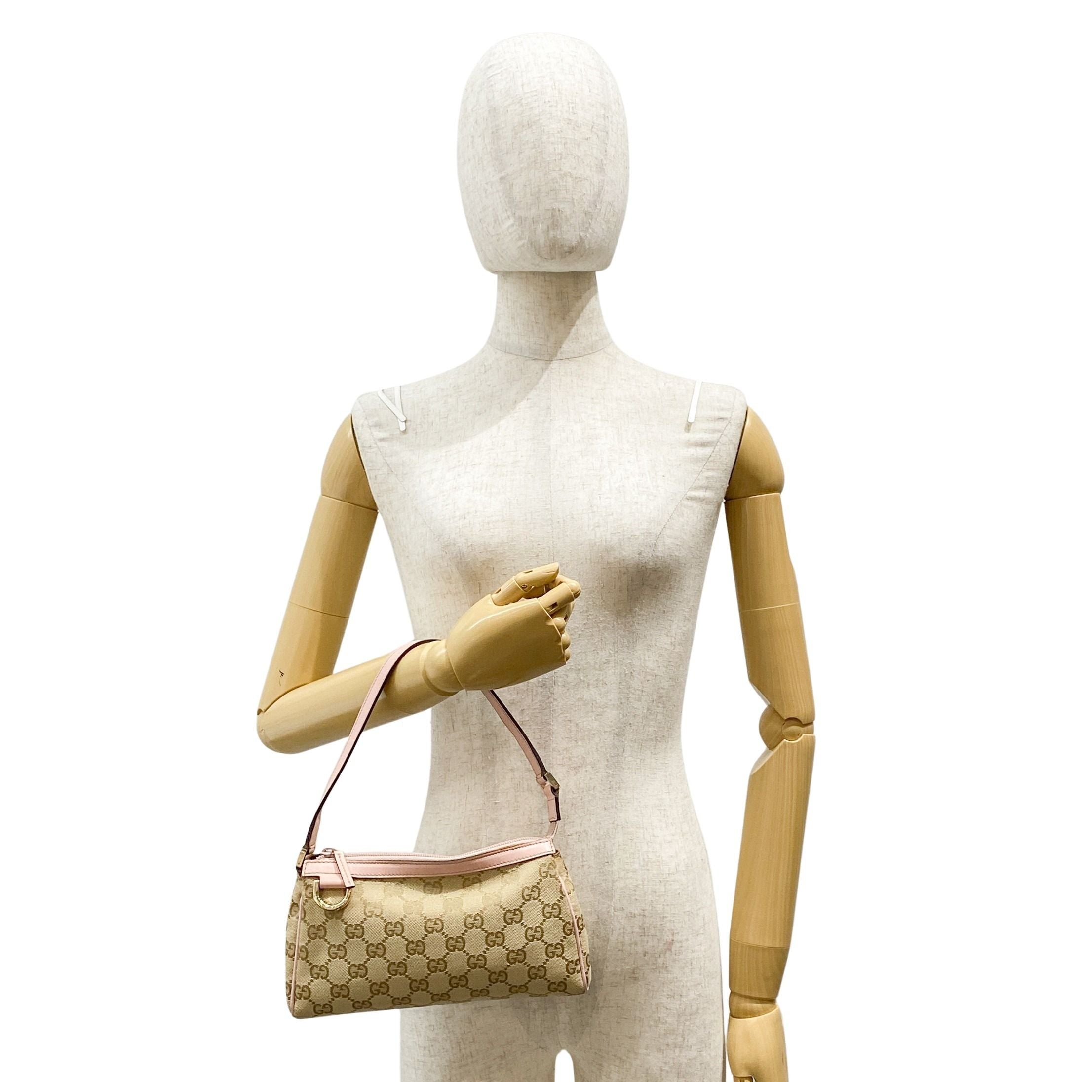 GG Beige Canvas Shoulder Bag