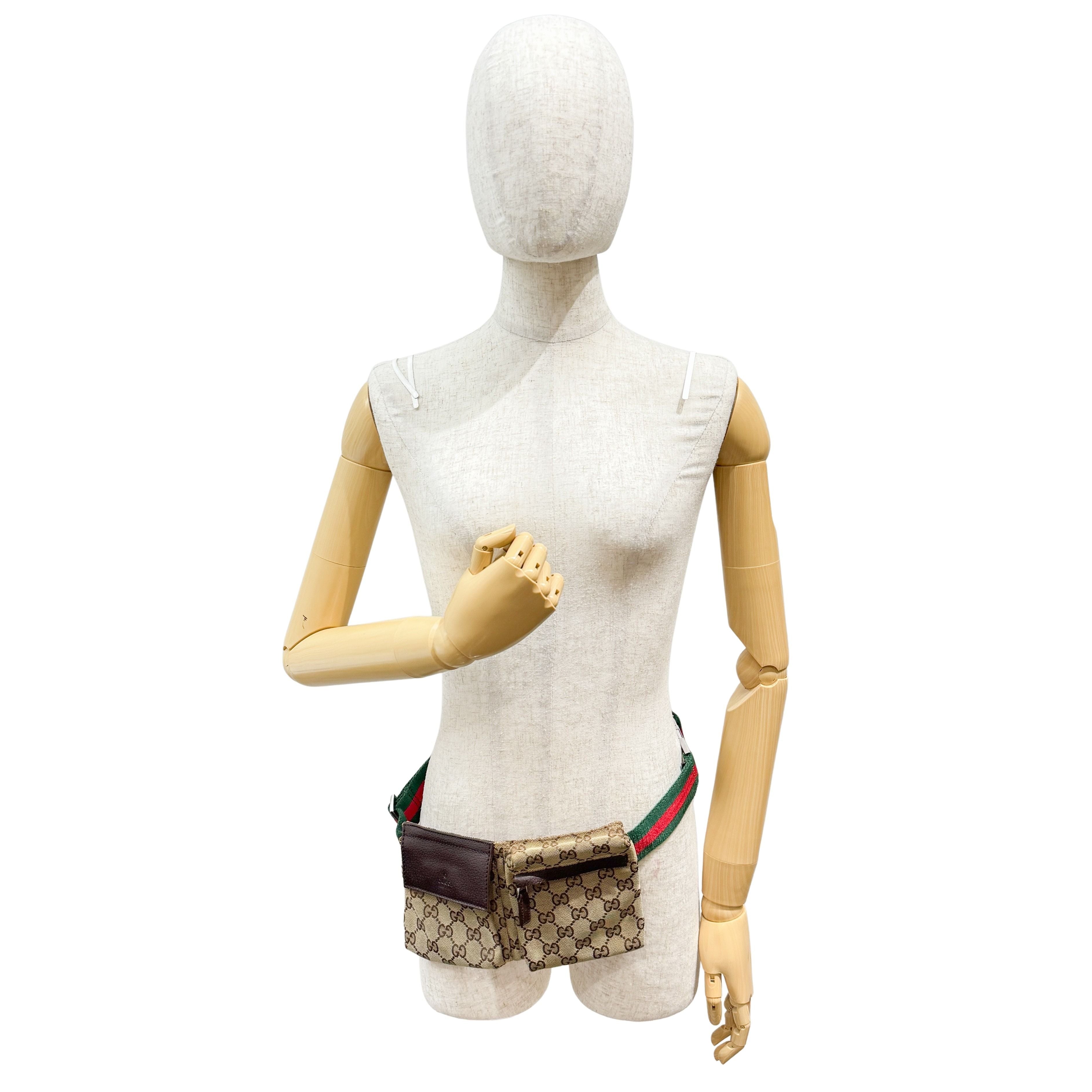 GG Brown Canvas Waist Bag