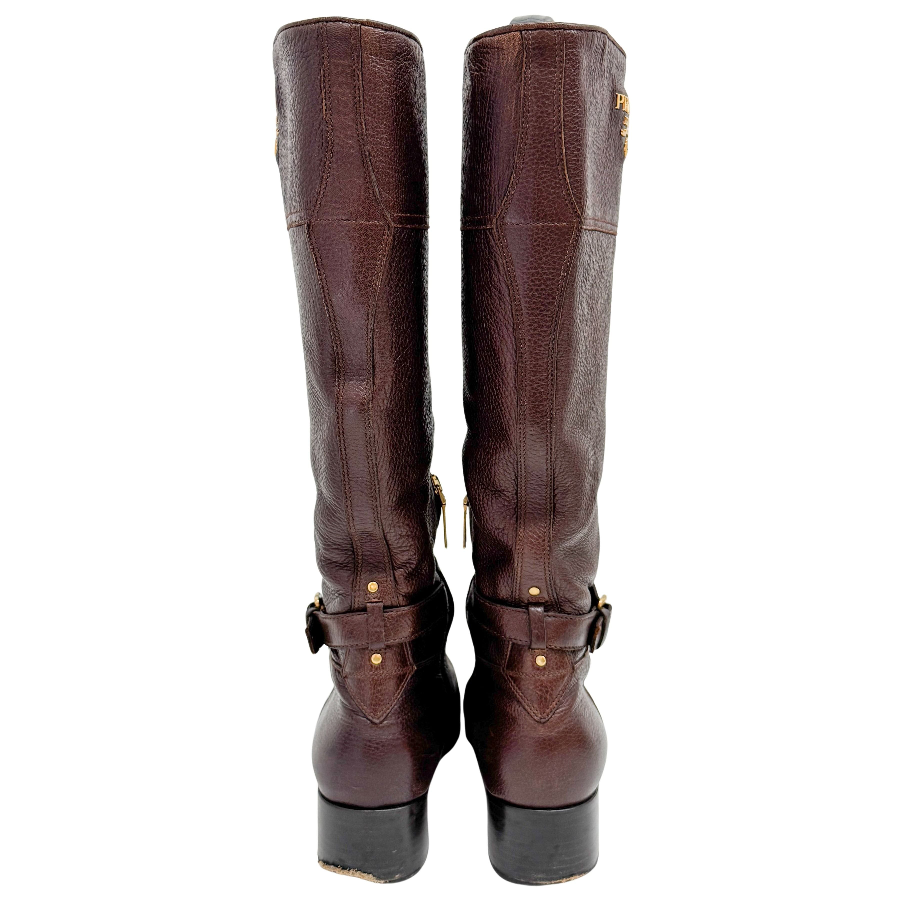 Size 40 EU Brown Leather Long Boots