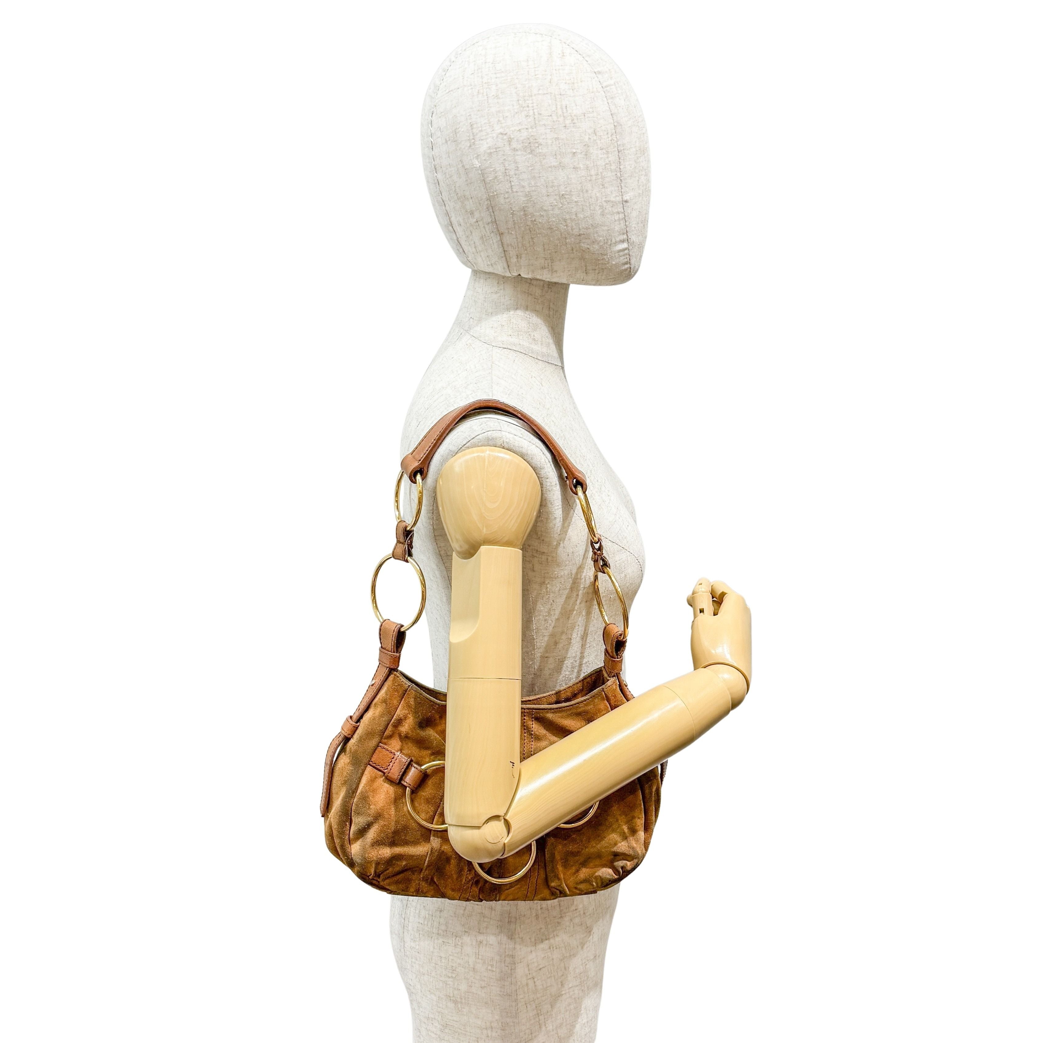 Vintage Brown Suede Shoulder Bag