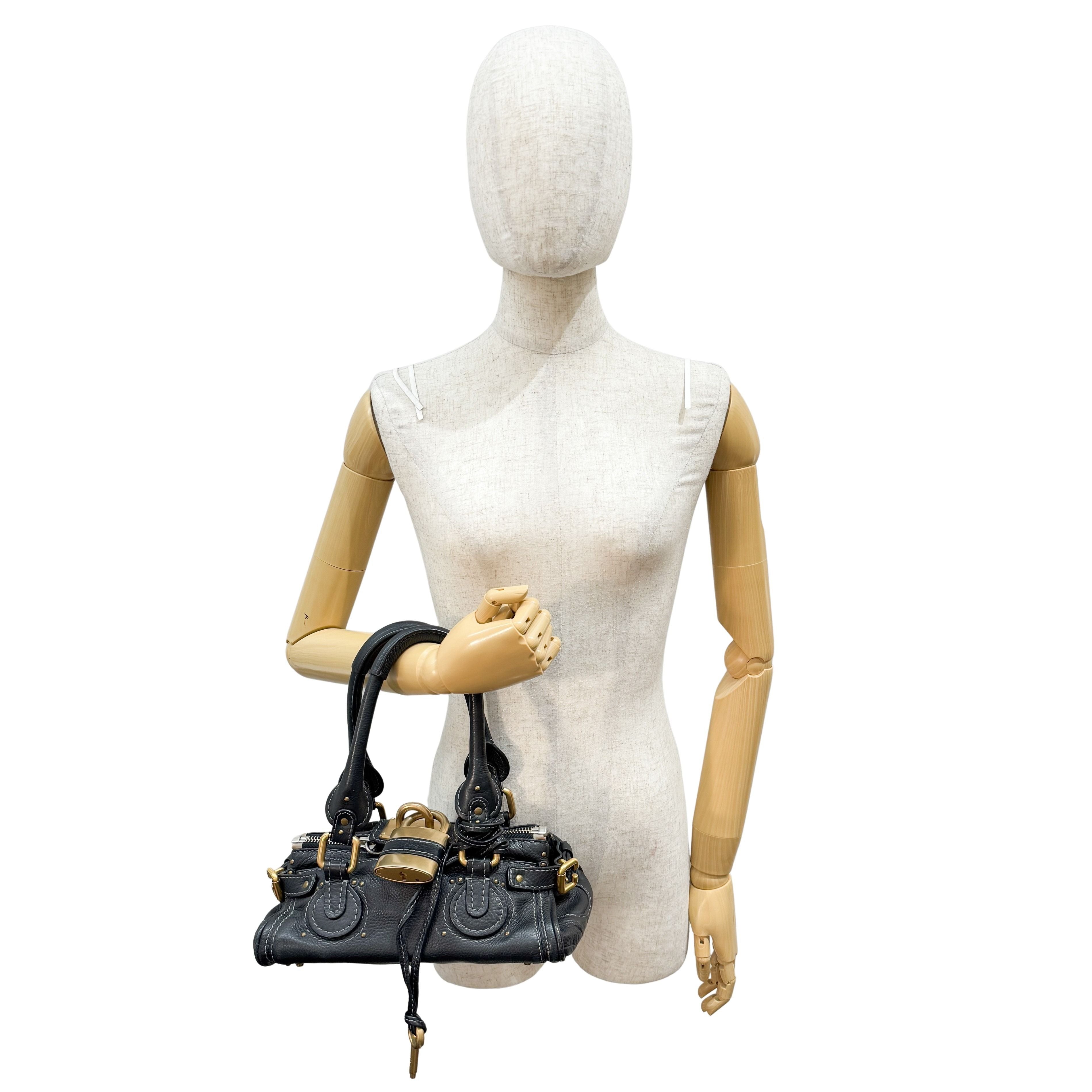 Mini Paddington Black Leather Shoulder Bag