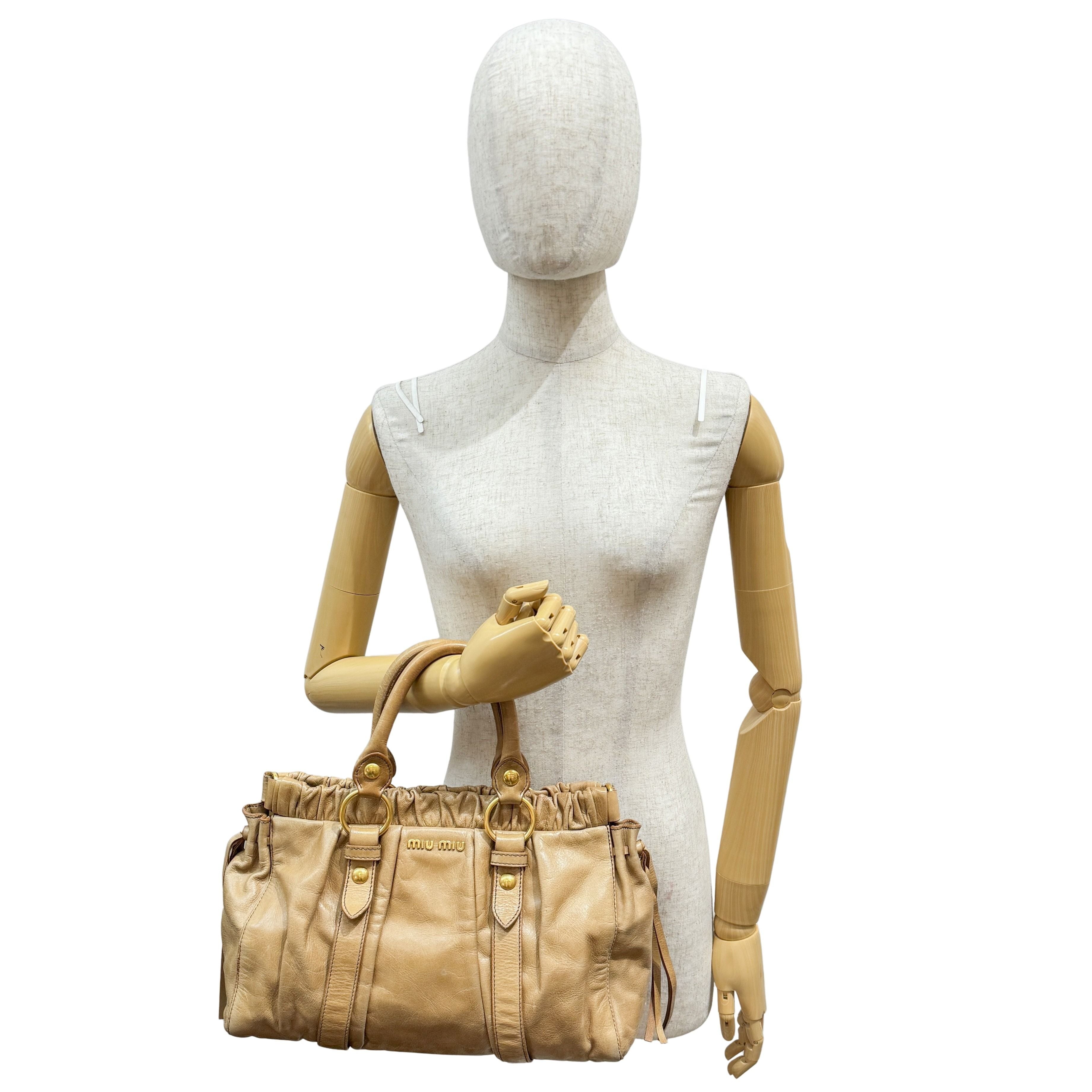 Vitello Brown Calfskin Leather Two Way Bag