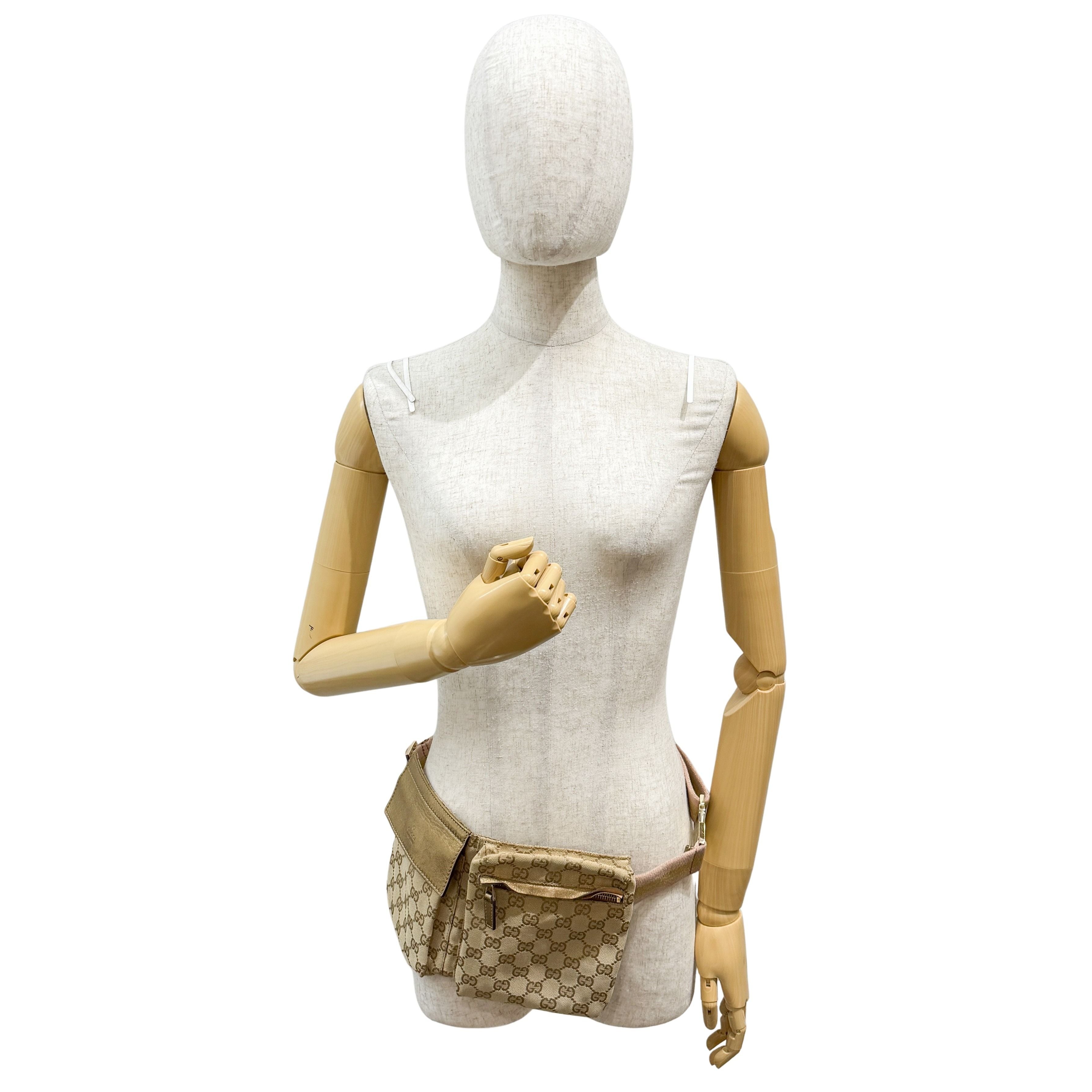 Brown GG Canvas Adjustable Fanny Pack